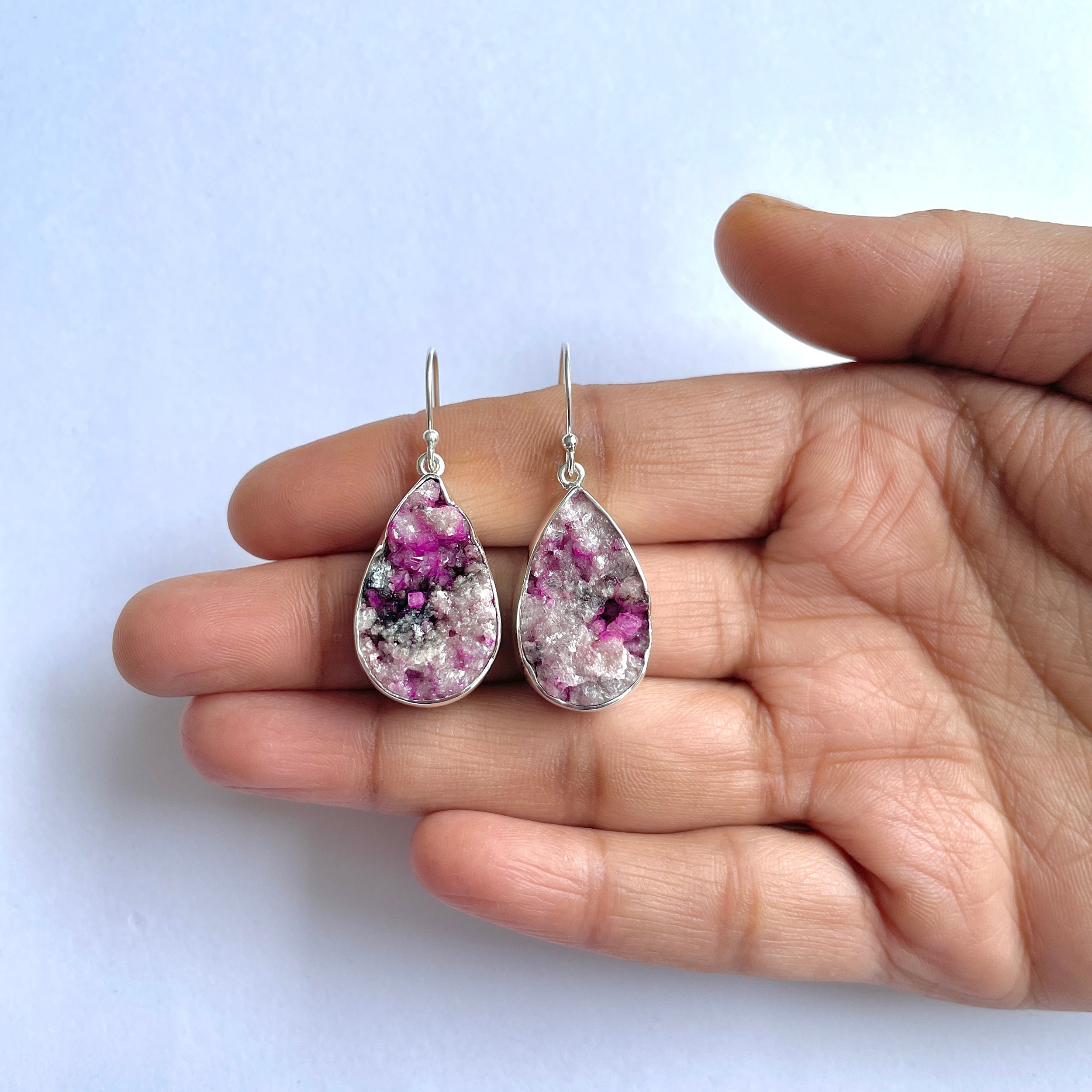 Cobalt Calcite Druzy Earring-(CBC-3-18)