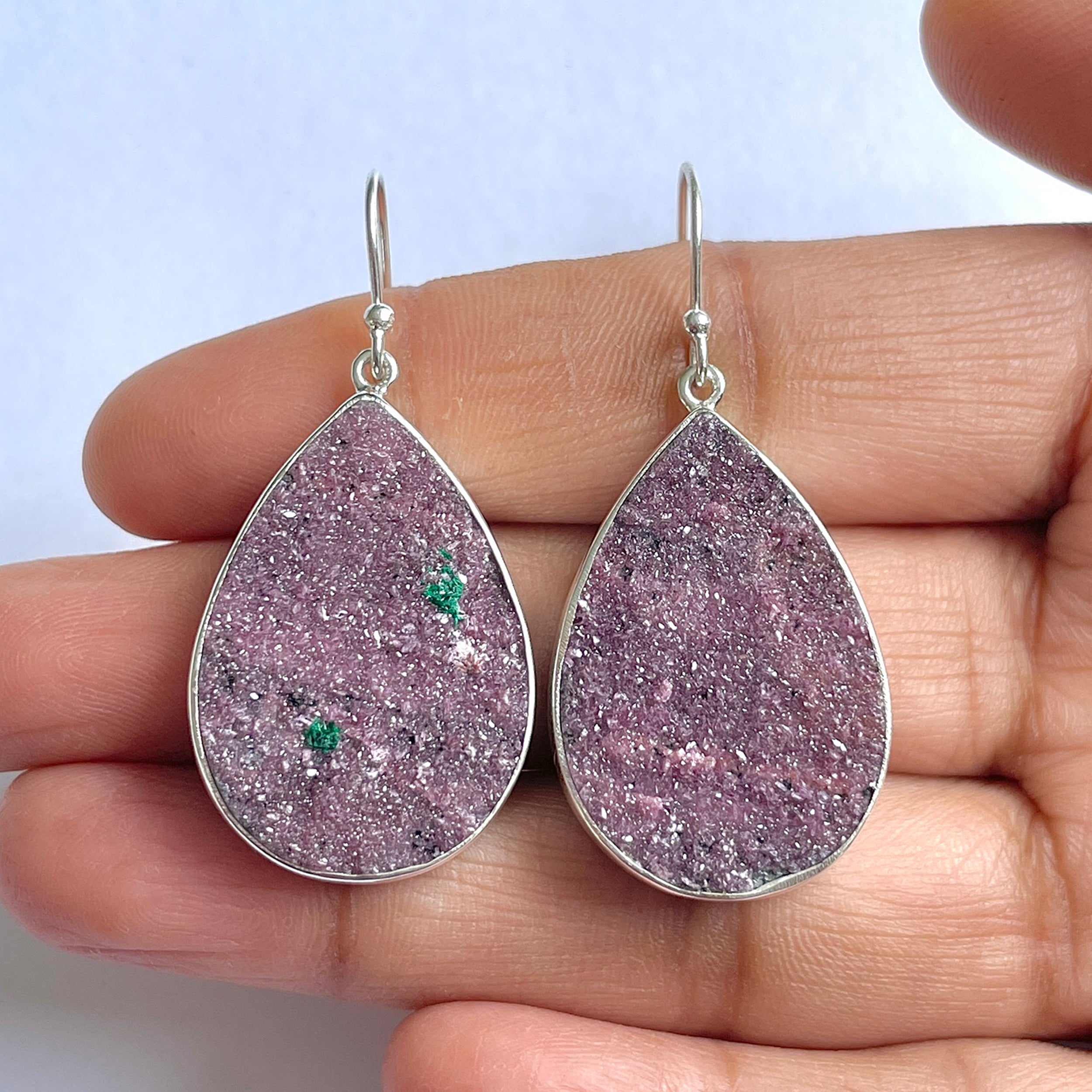 Cobalt Calcite Druzy Earring-(CBC-3-19)