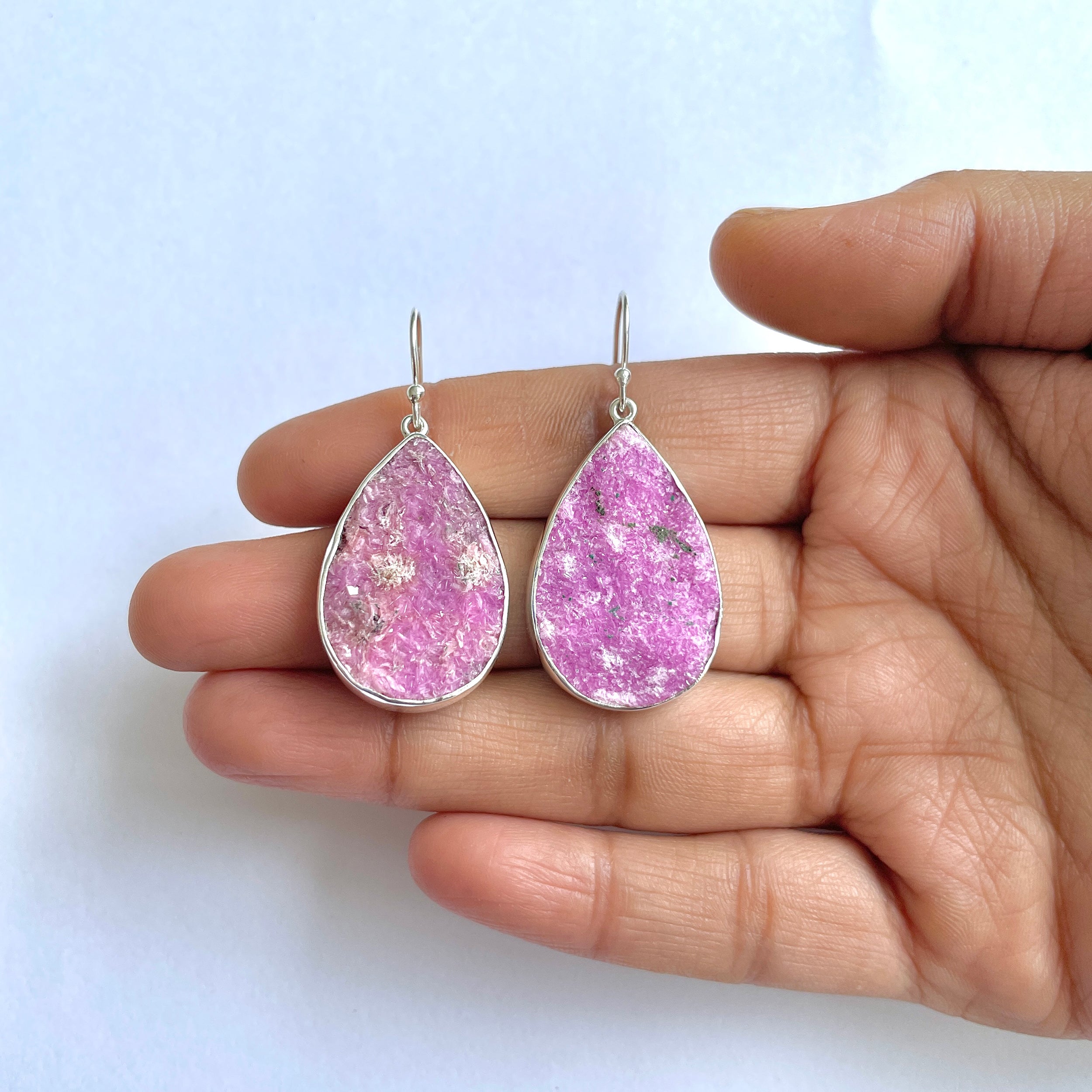 Cobalt Calcite Druzy Earring-(CBC-3-3)