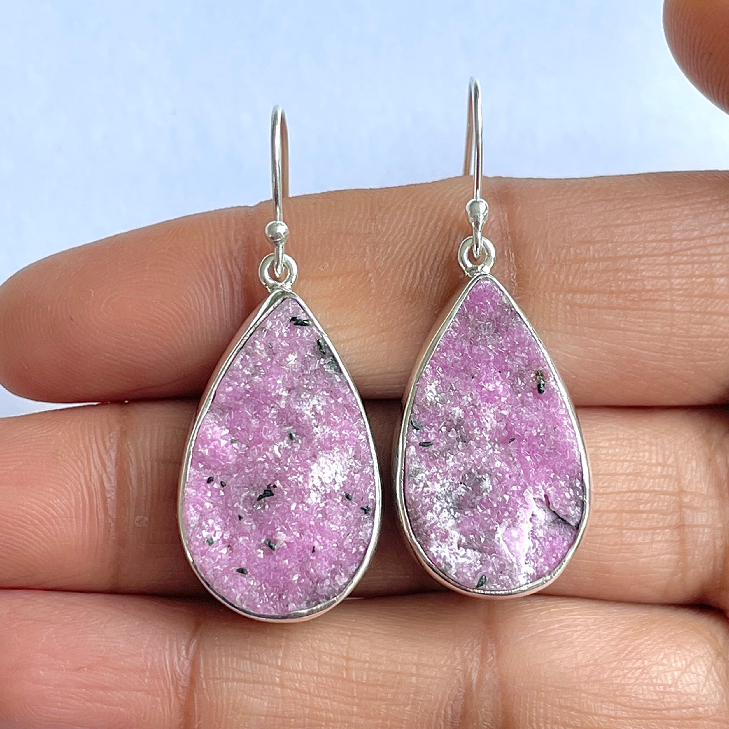 Cobalt Calcite Druzy Earring-(CBC-3-7)