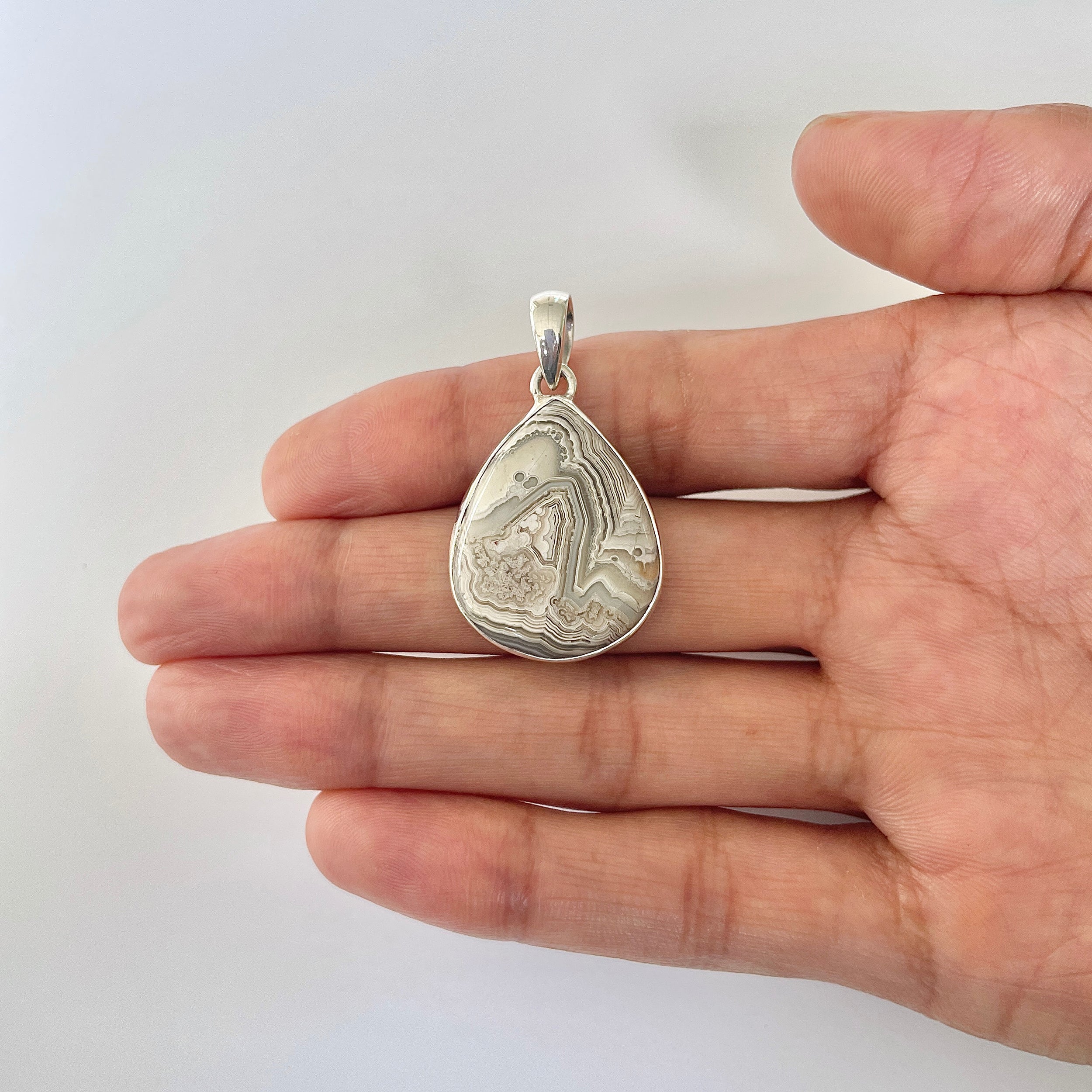 Crazy Lace Agate Pendant-(CLA-1-1)