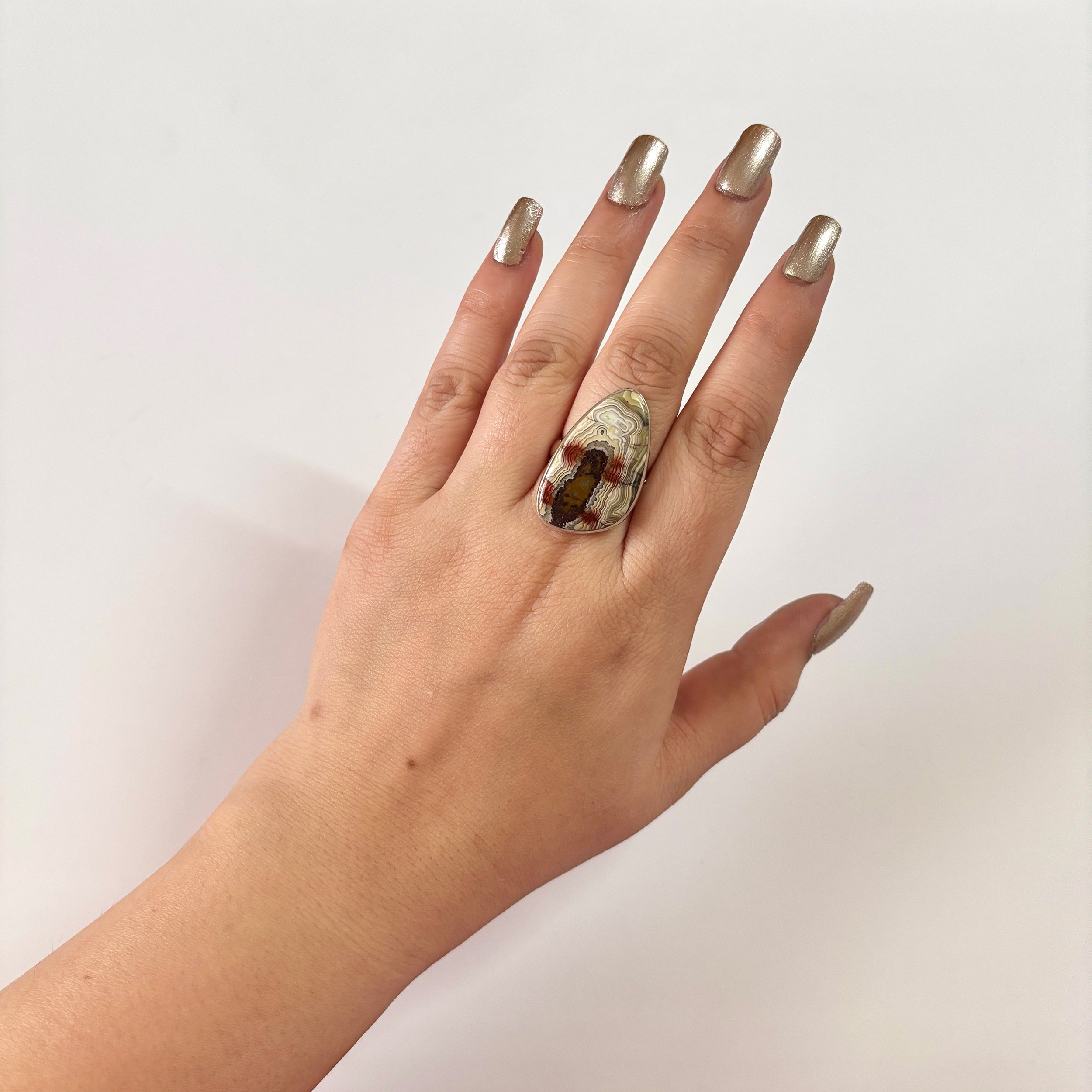 Crazy Lace Agate Ring-(CLA-2-4)
