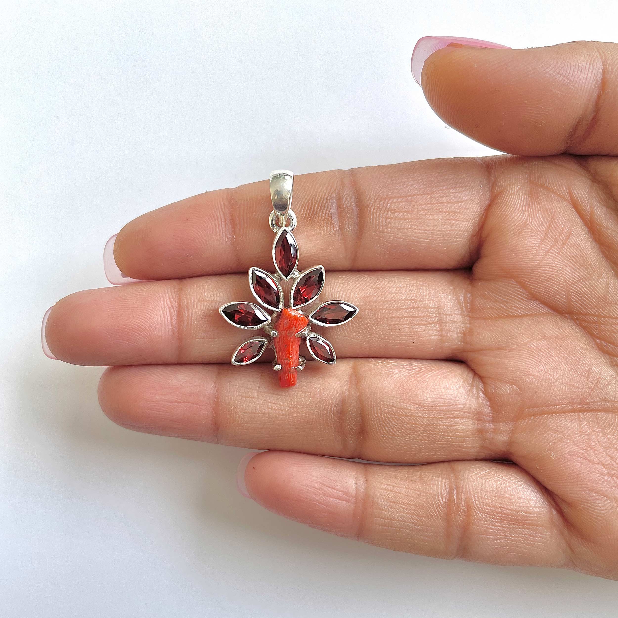 Red Coral Pendant-(COR-1-12)
