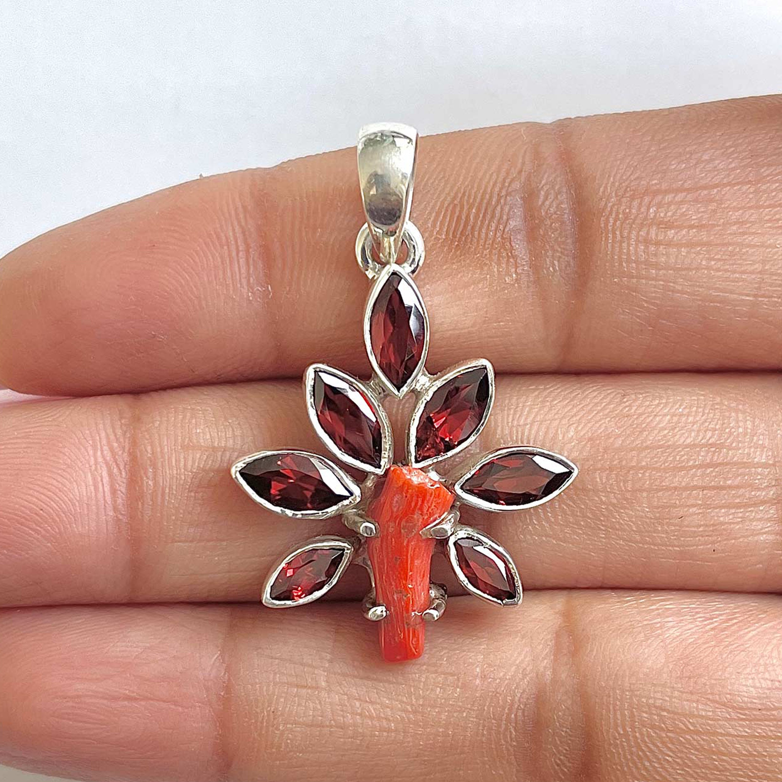 Red Coral Pendant-(COR-1-12)