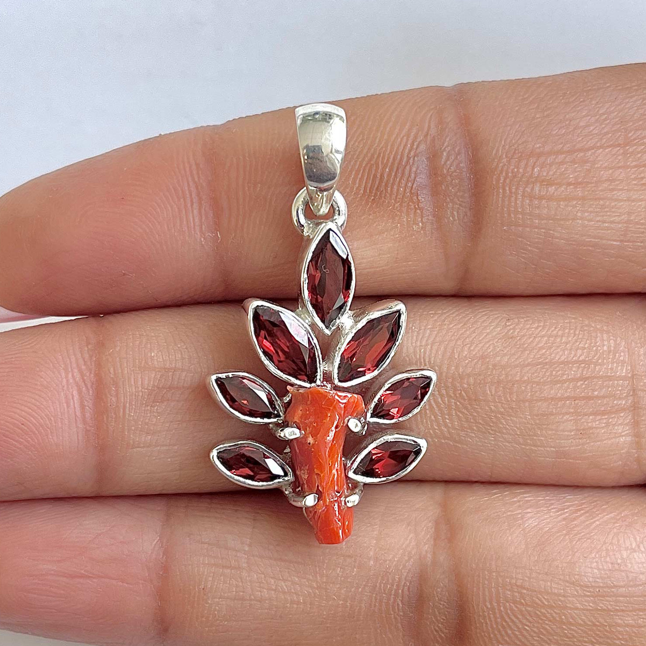 Red Coral Pendant-(COR-1-14)