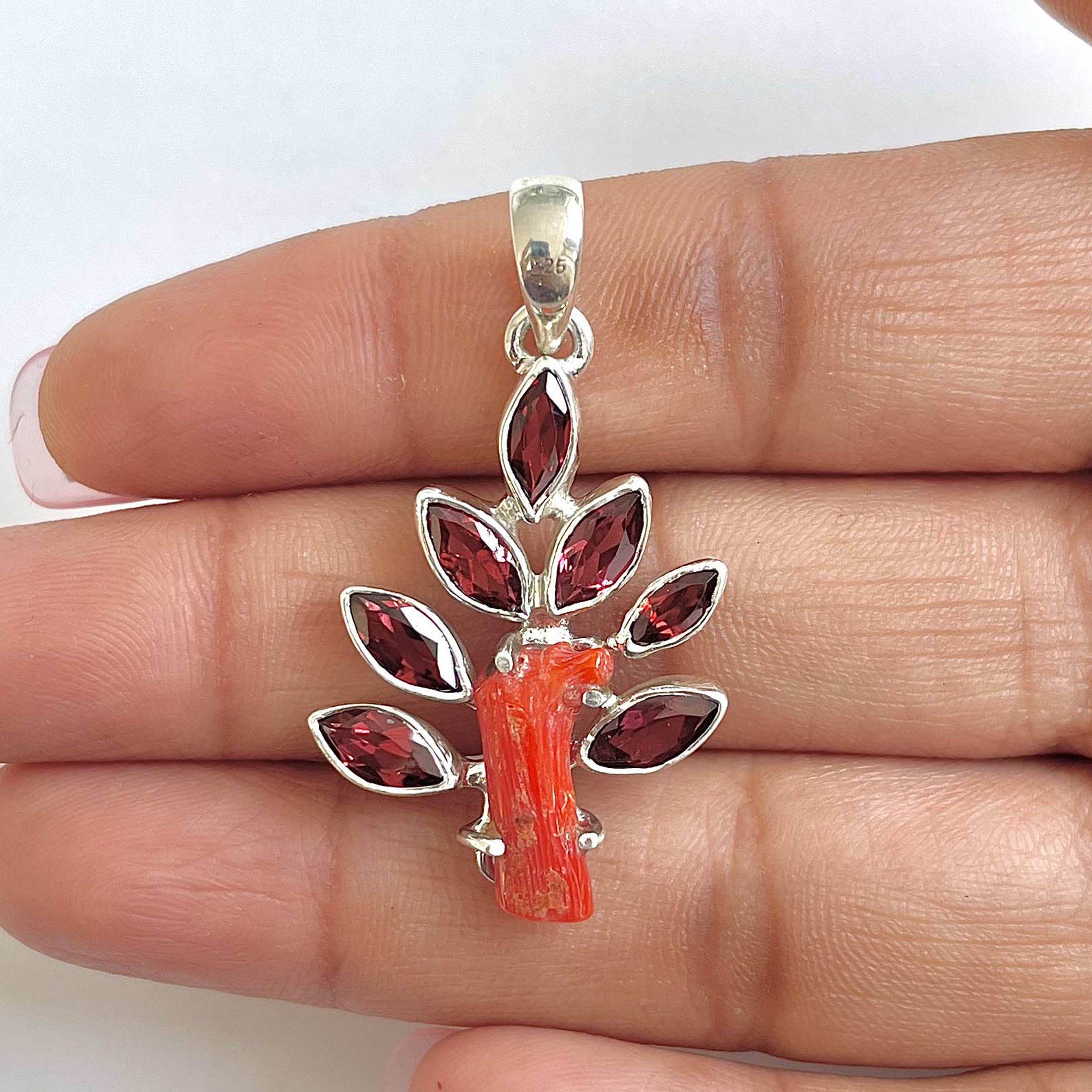 Red Coral Pendant-(COR-1-17)