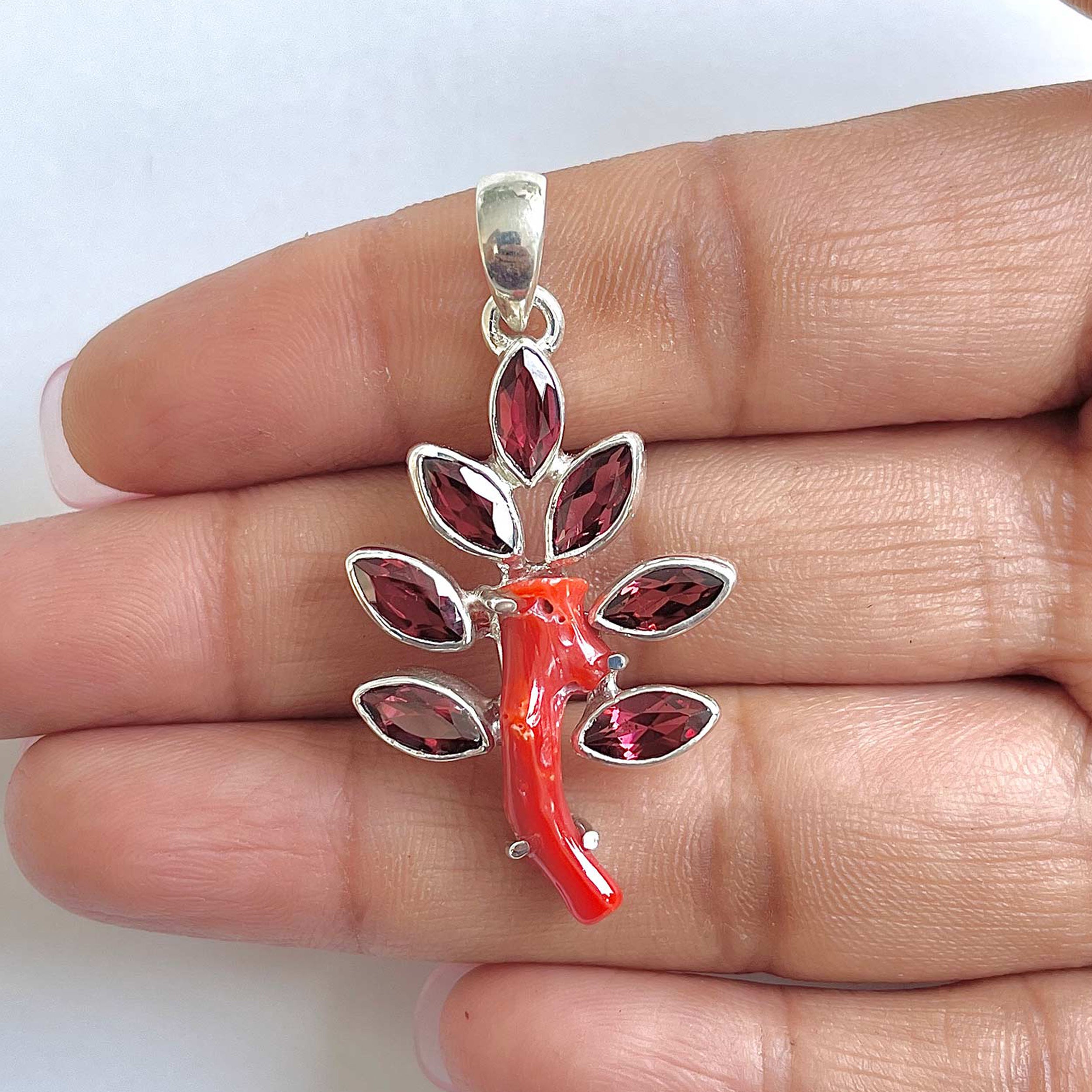 Red Coral Pendant-(COR-1-19)