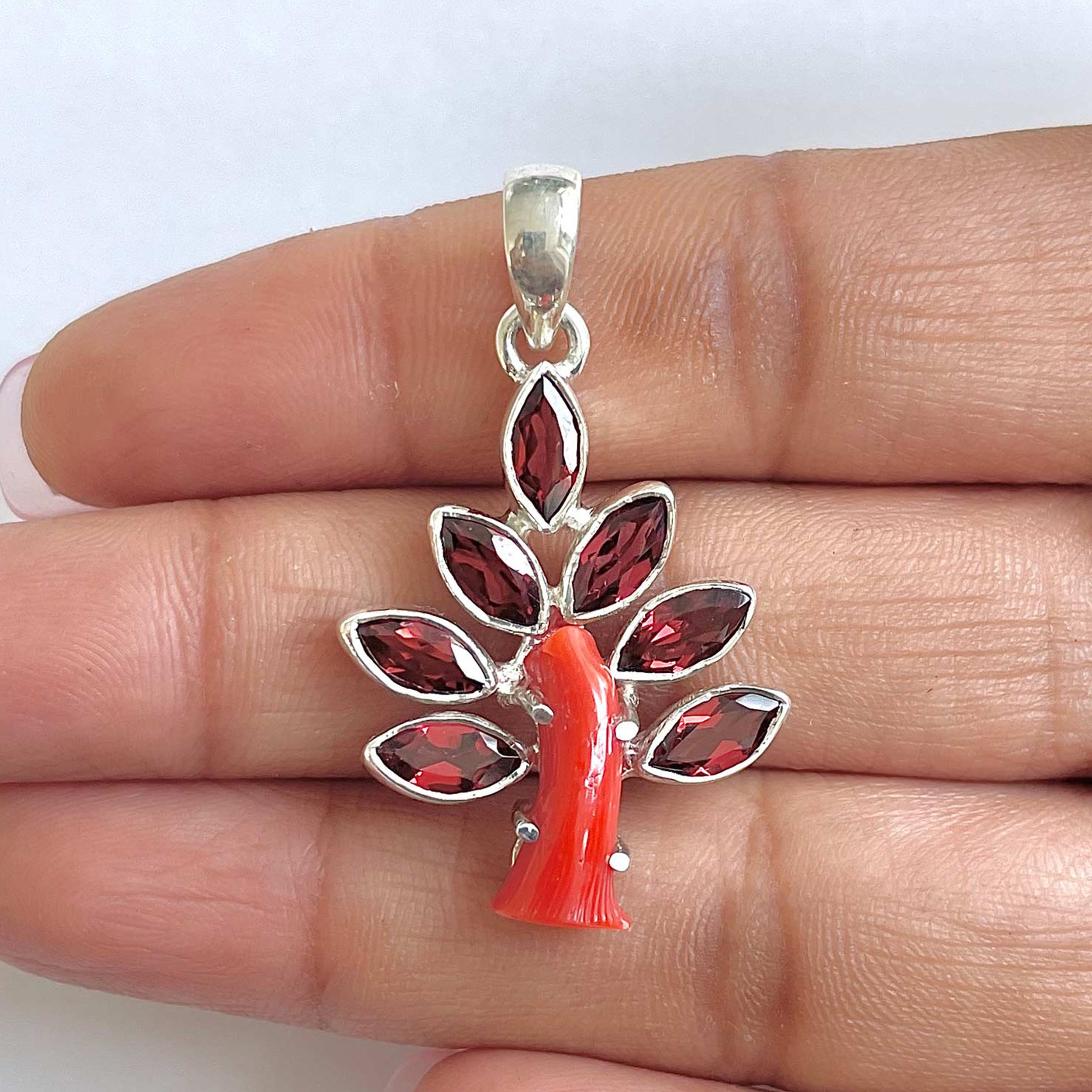 Red Coral Pendant-(COR-1-20)