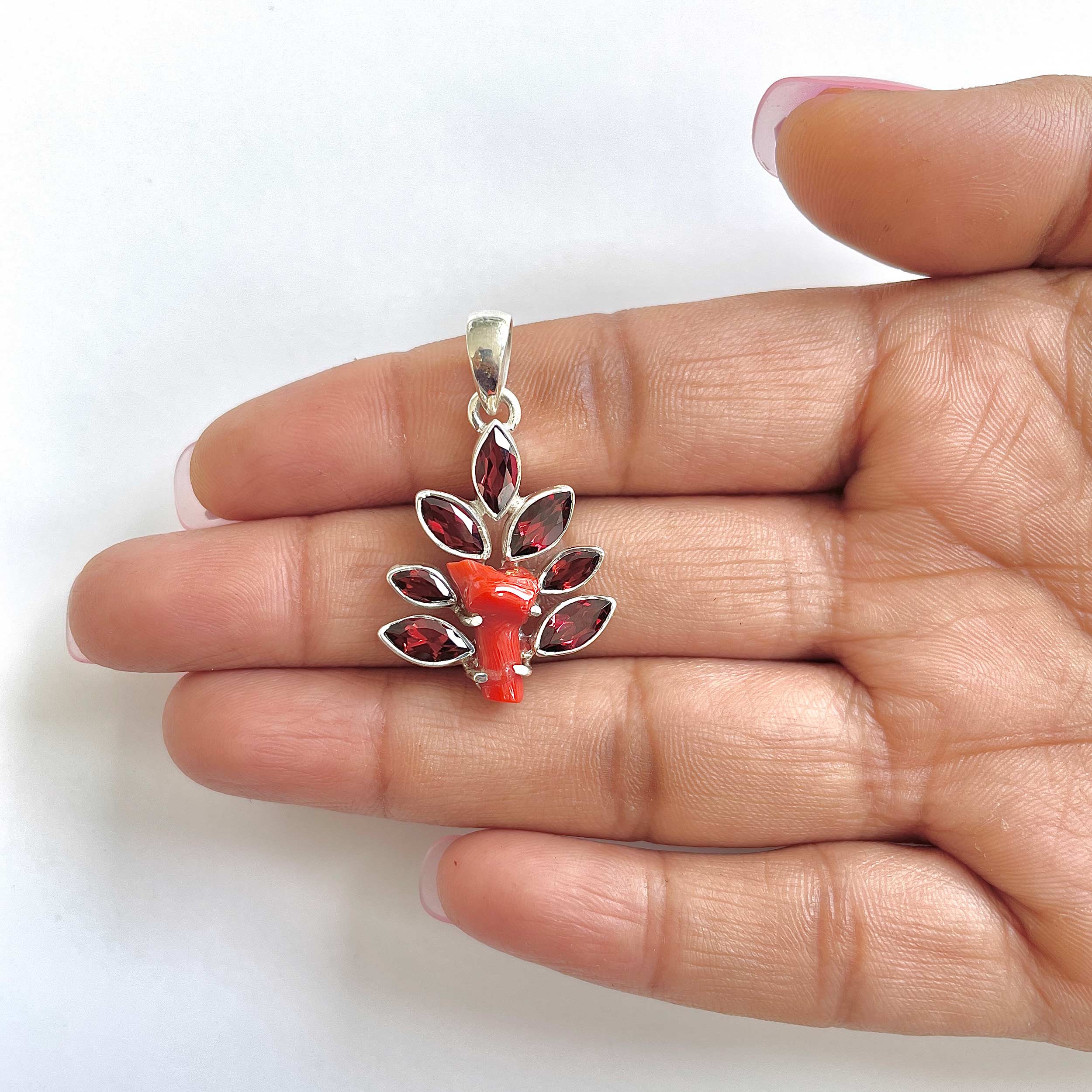 Red Coral Pendant-(COR-1-21)