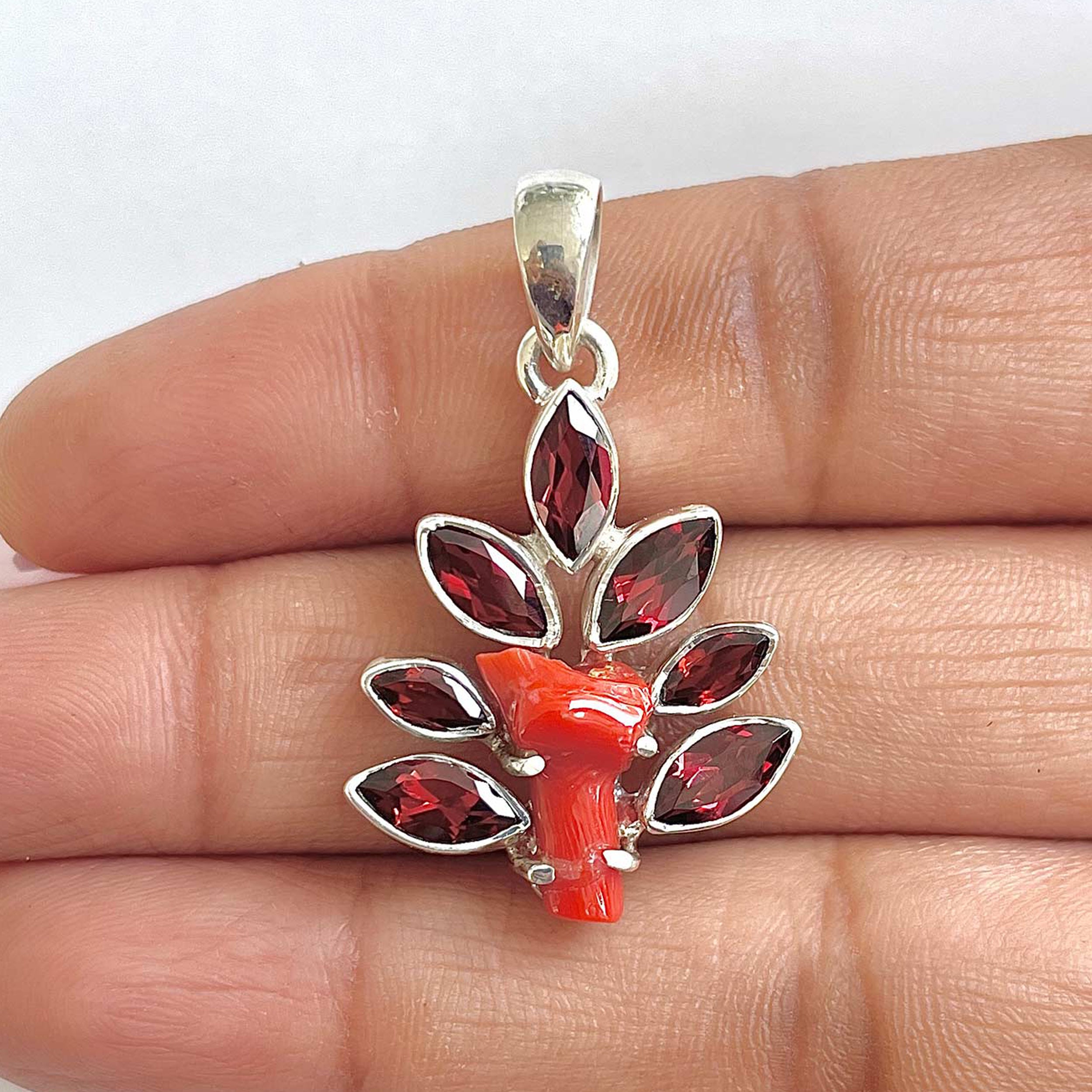 Red Coral Pendant-(COR-1-21)
