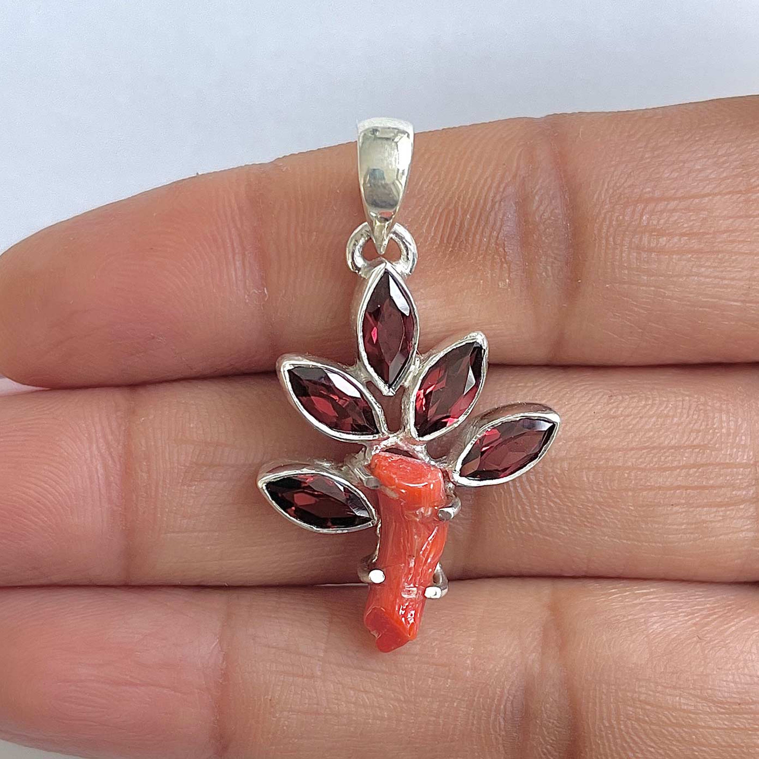 Red Coral Pendant-(COR-1-25)