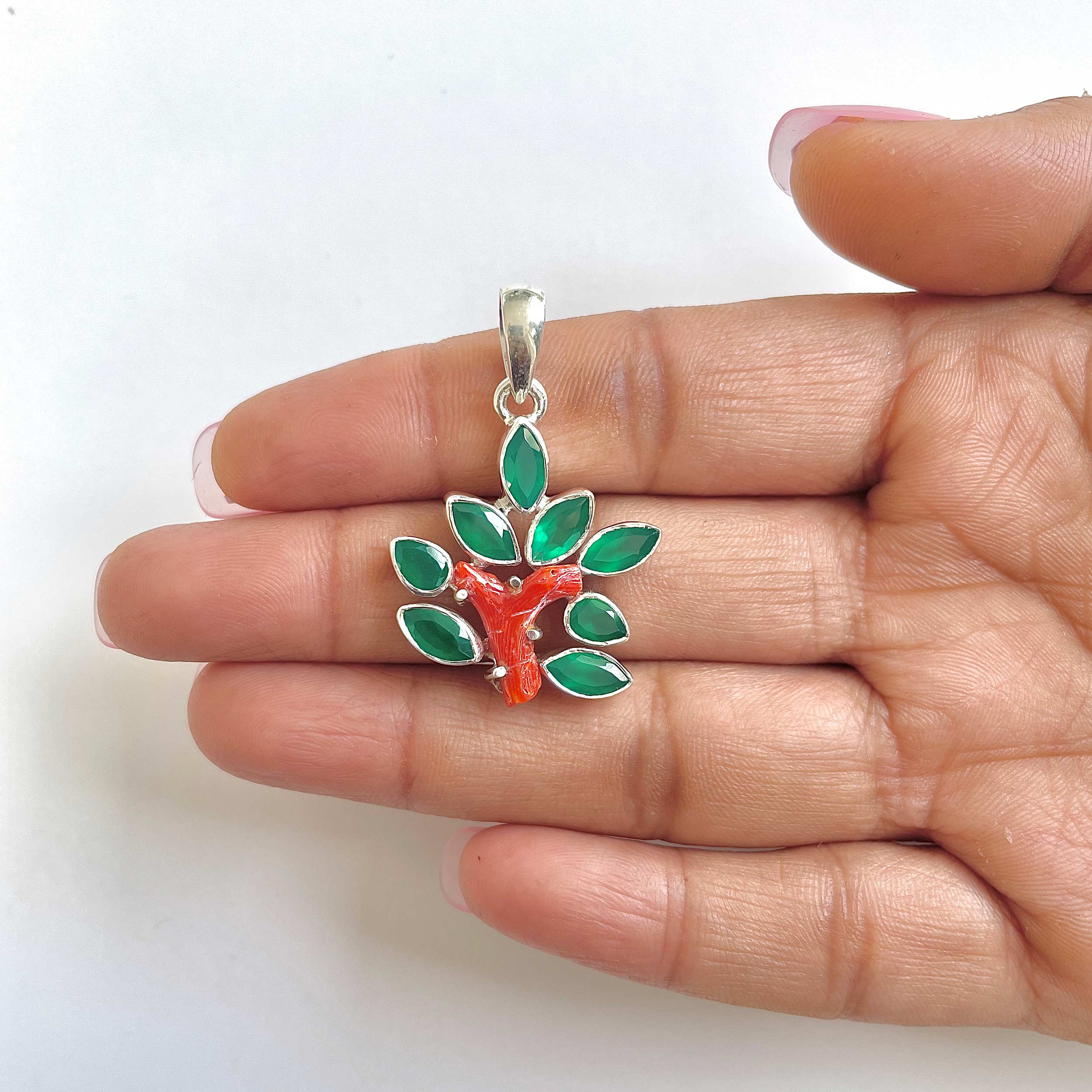 Red Coral Pendant-(COR-1-26)