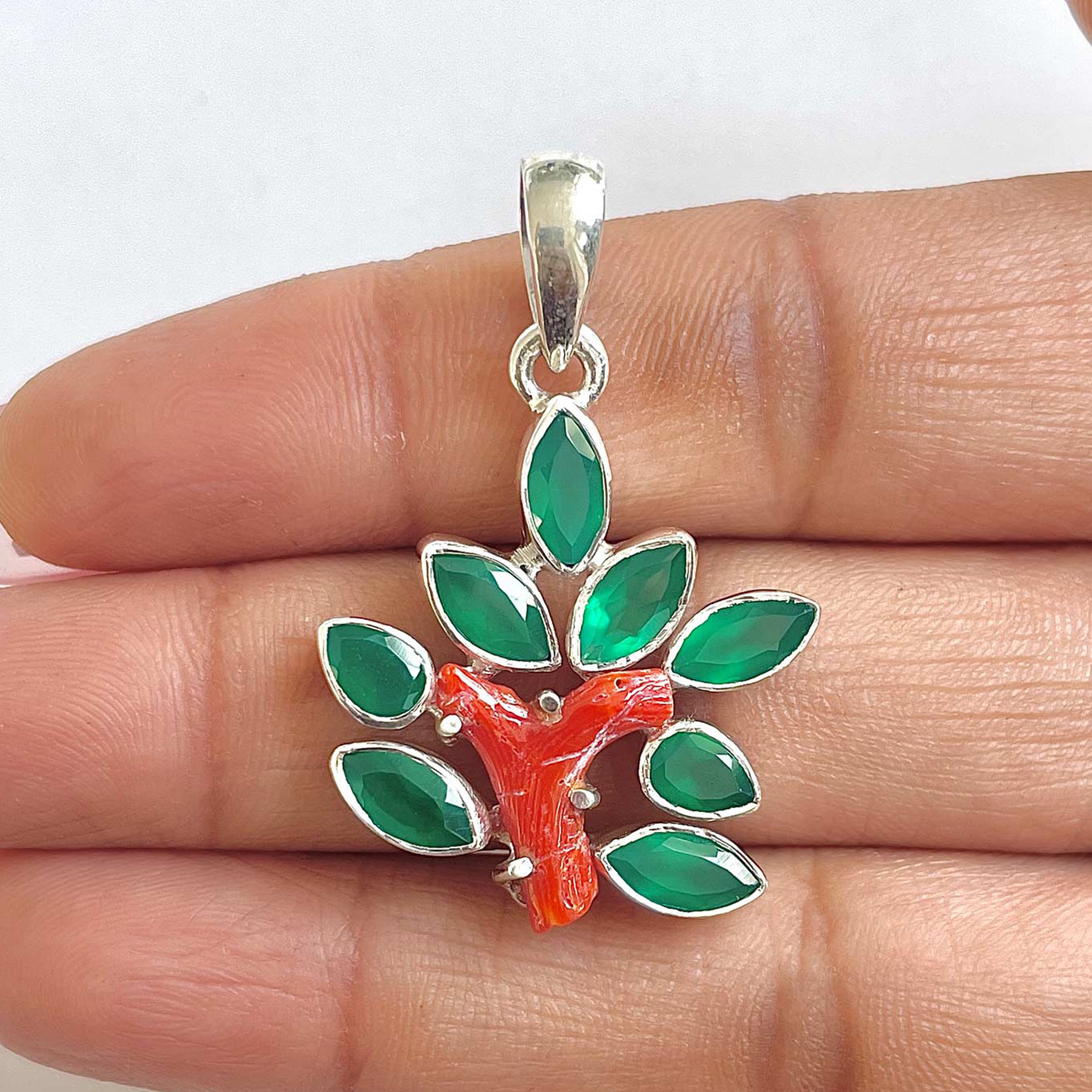 Red Coral Pendant-(COR-1-26)