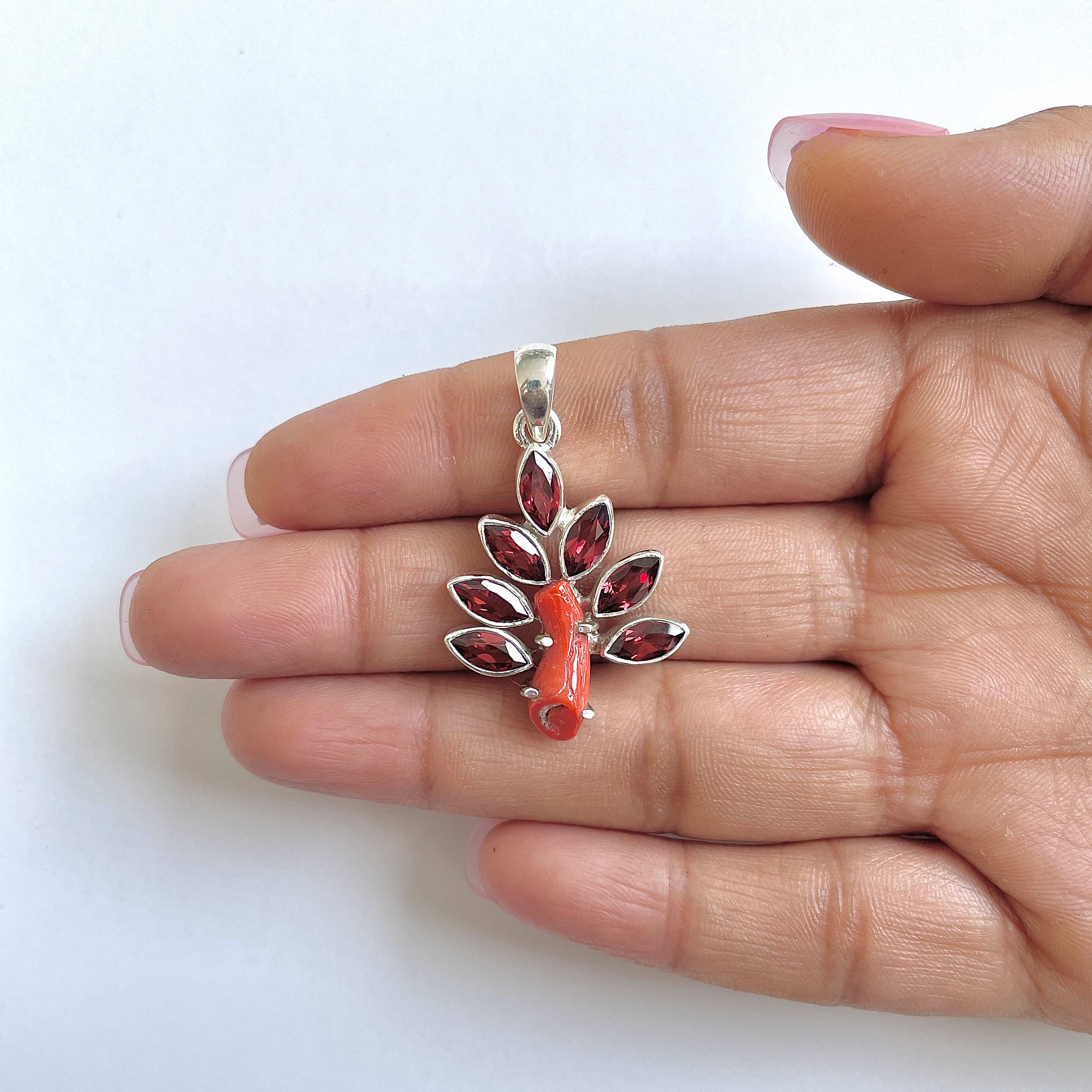 Red Coral Pendant-(COR-1-3)