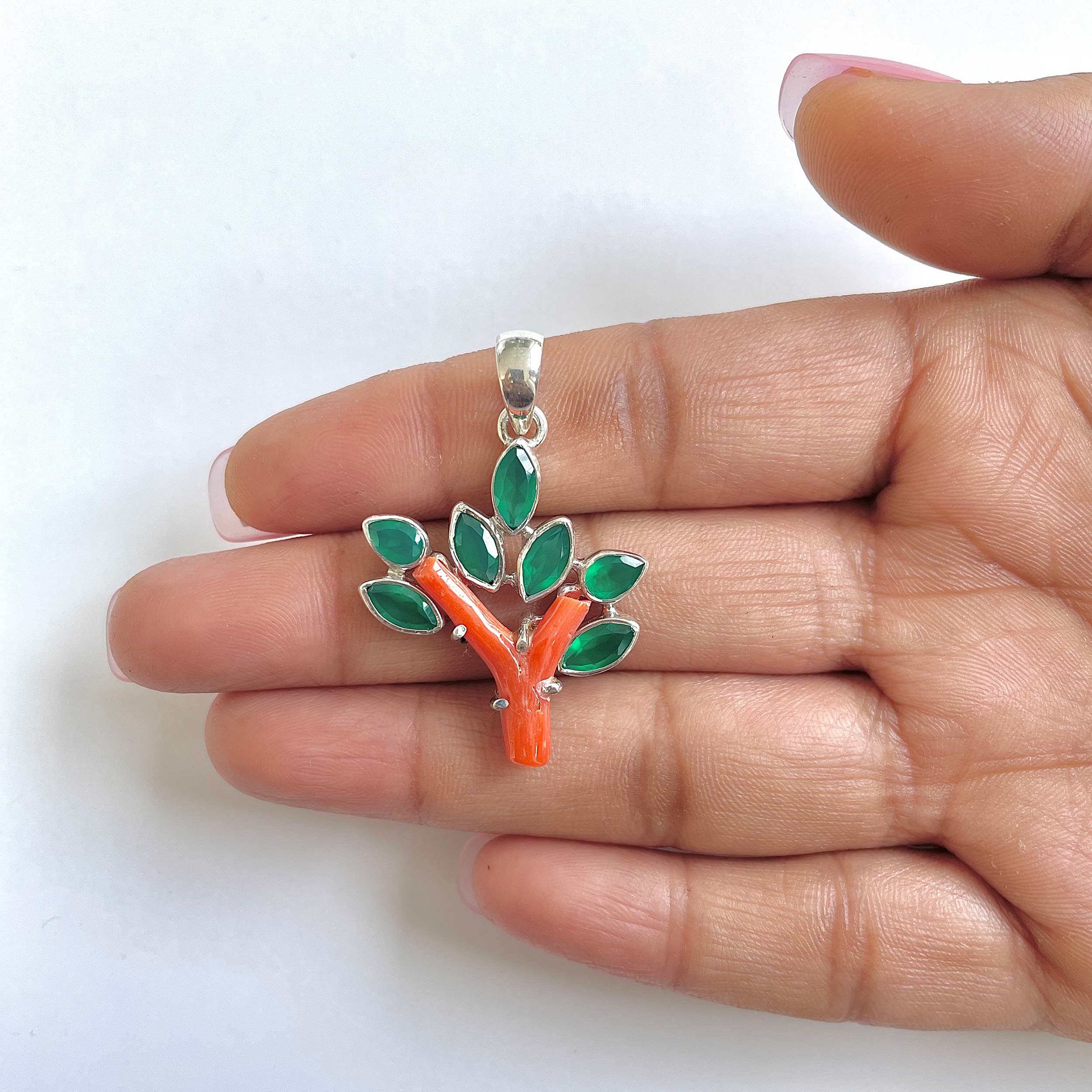 Red Coral Pendant-(COR-1-34)