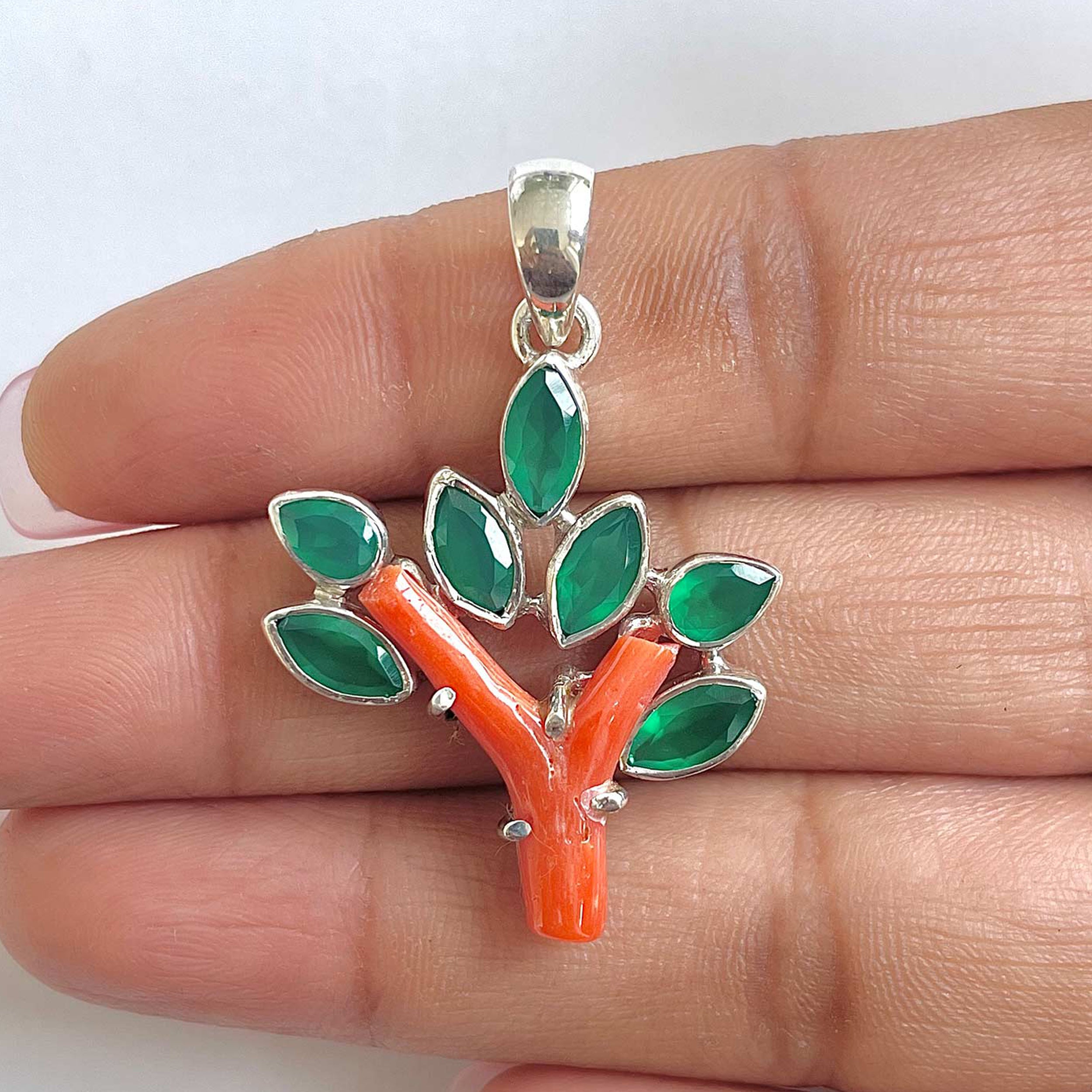 Red Coral Pendant-(COR-1-34)