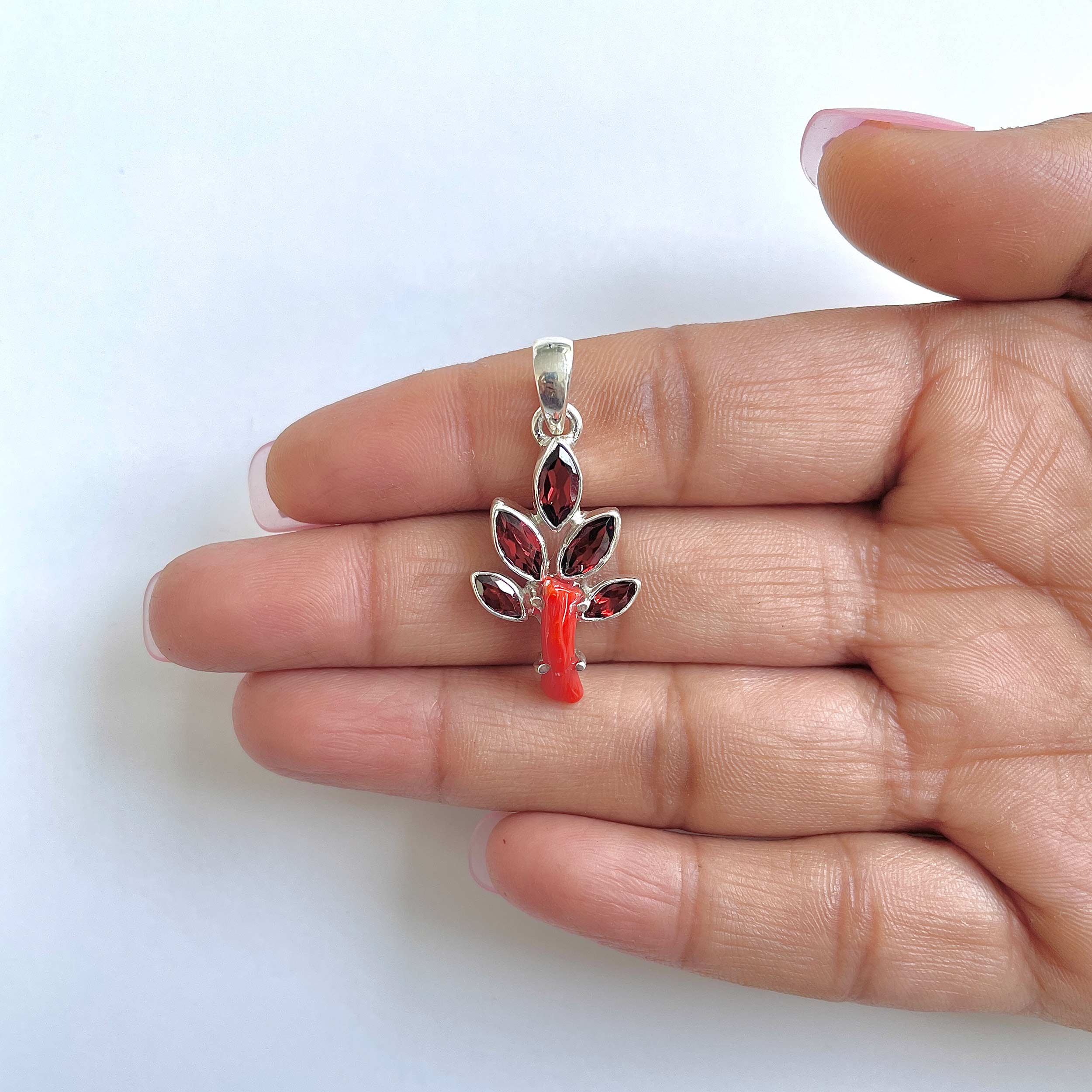 Red Coral Pendant-(COR-1-38)
