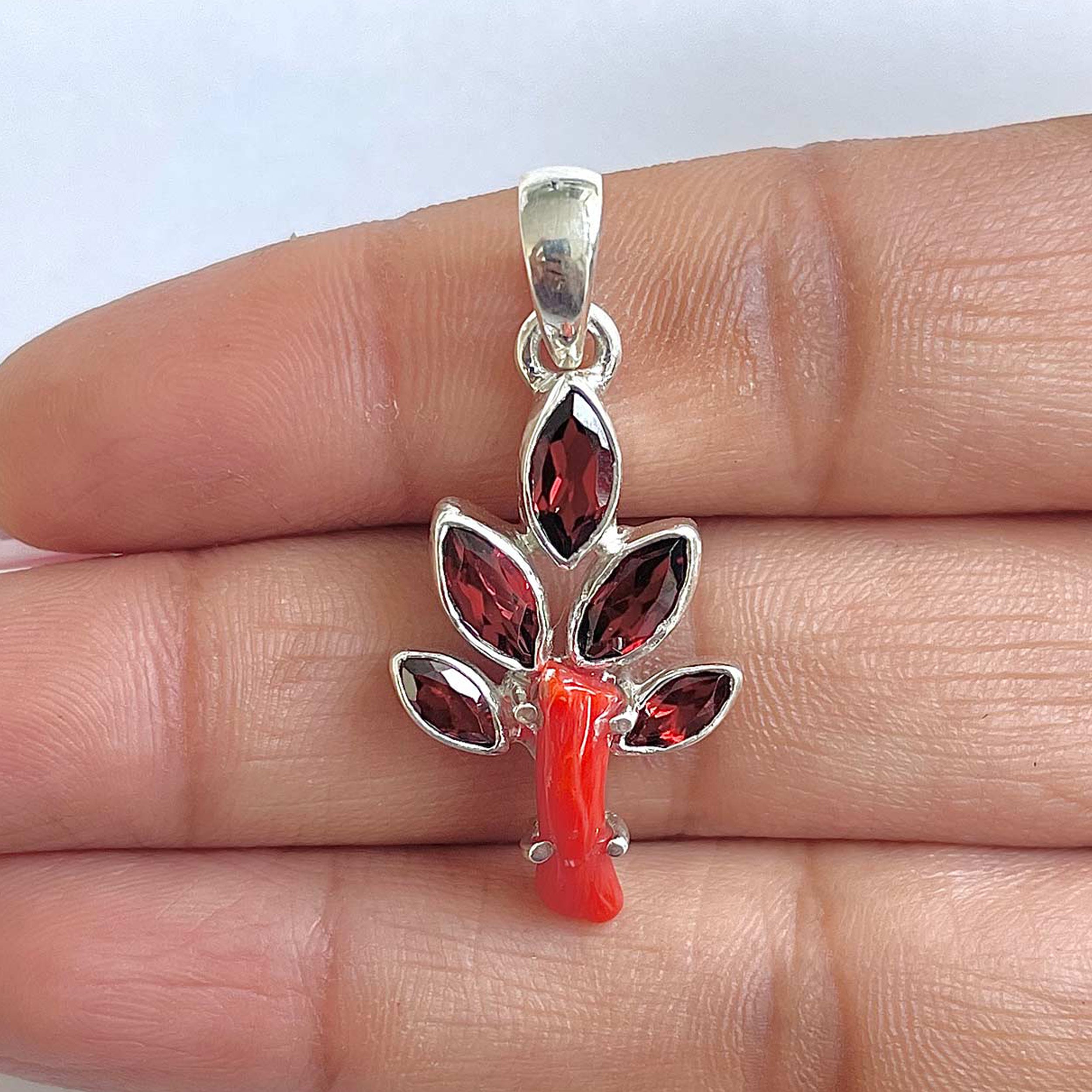 Red Coral Pendant-(COR-1-38)