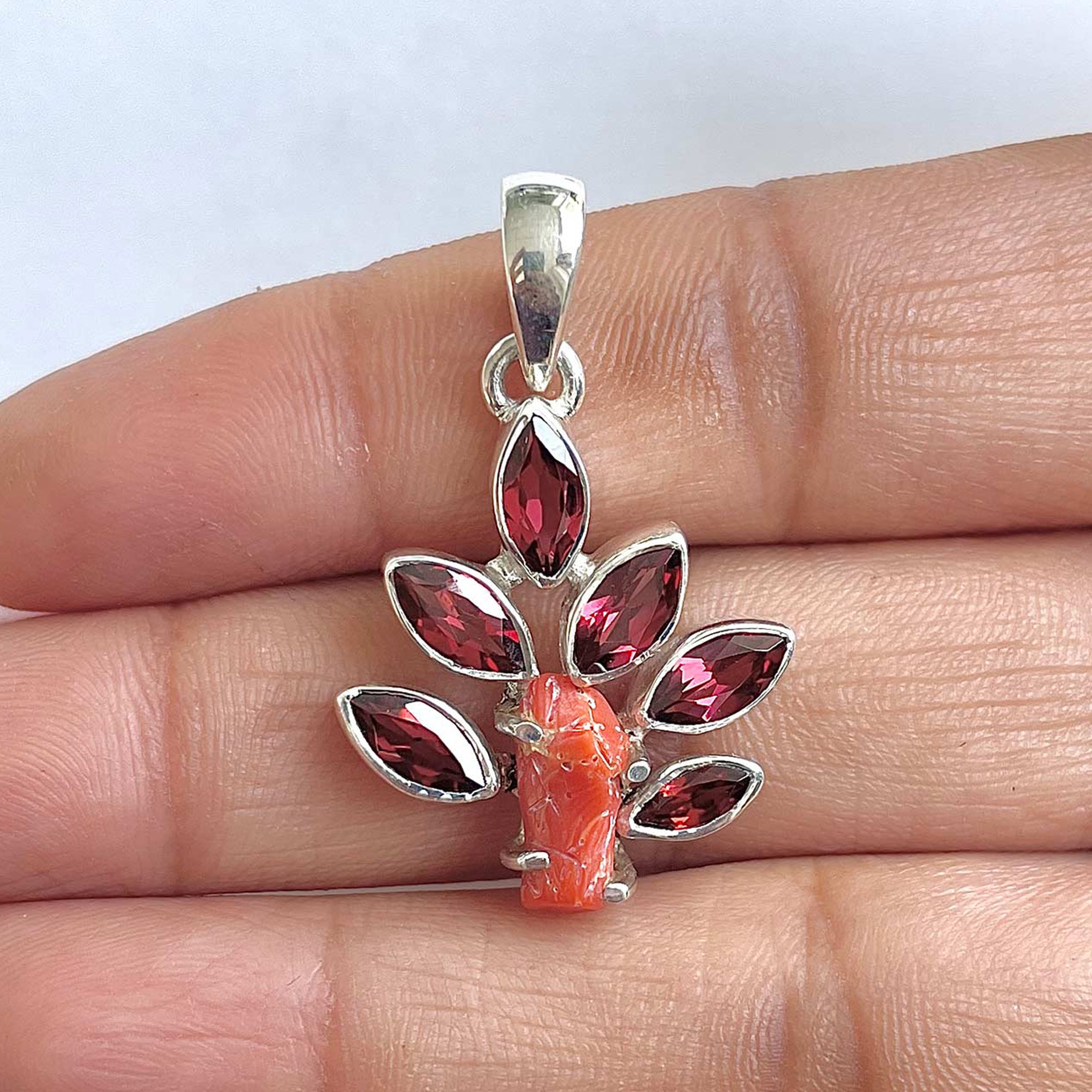 Red Coral Pendant-(COR-1-4)