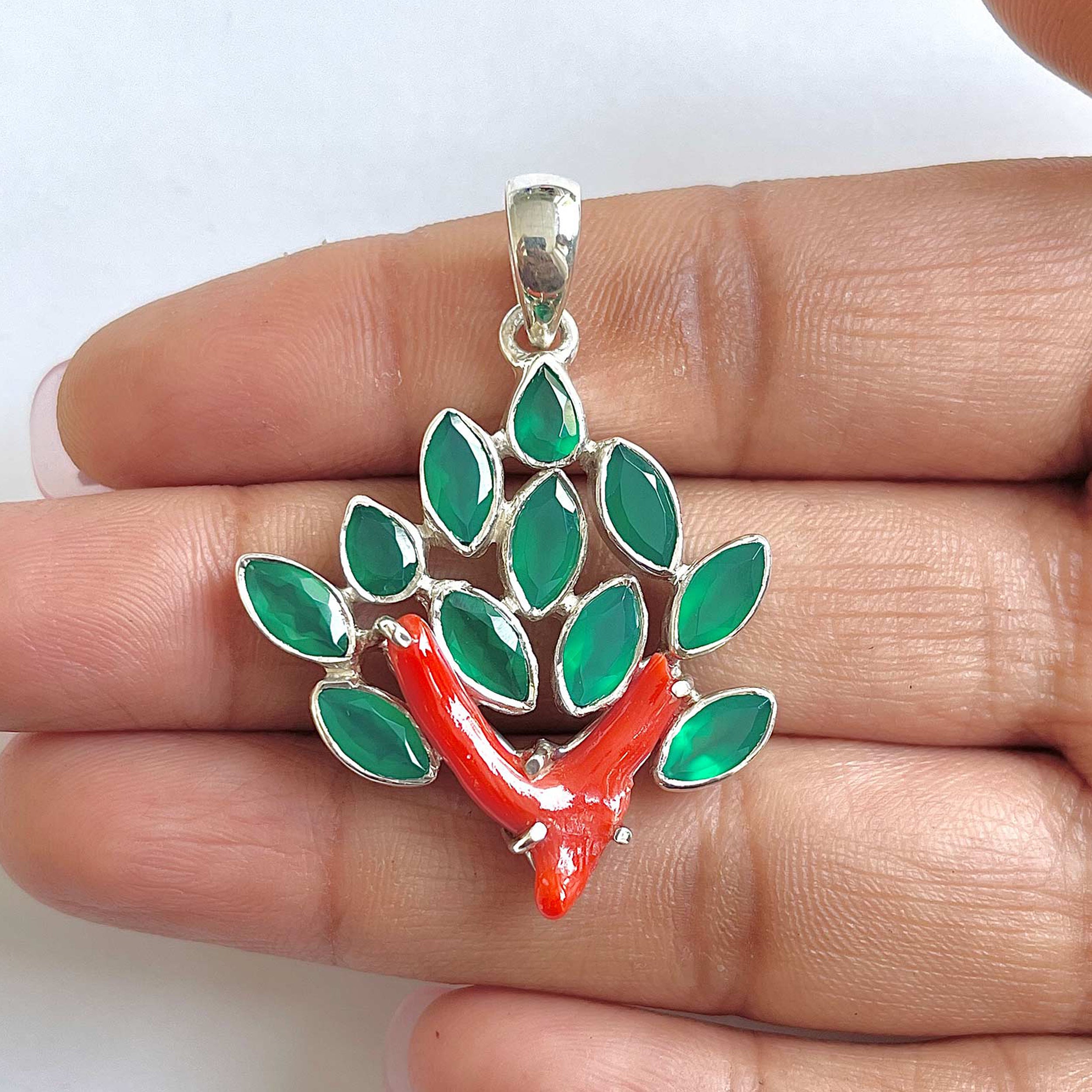 Red Coral Pendant-(COR-1-42)