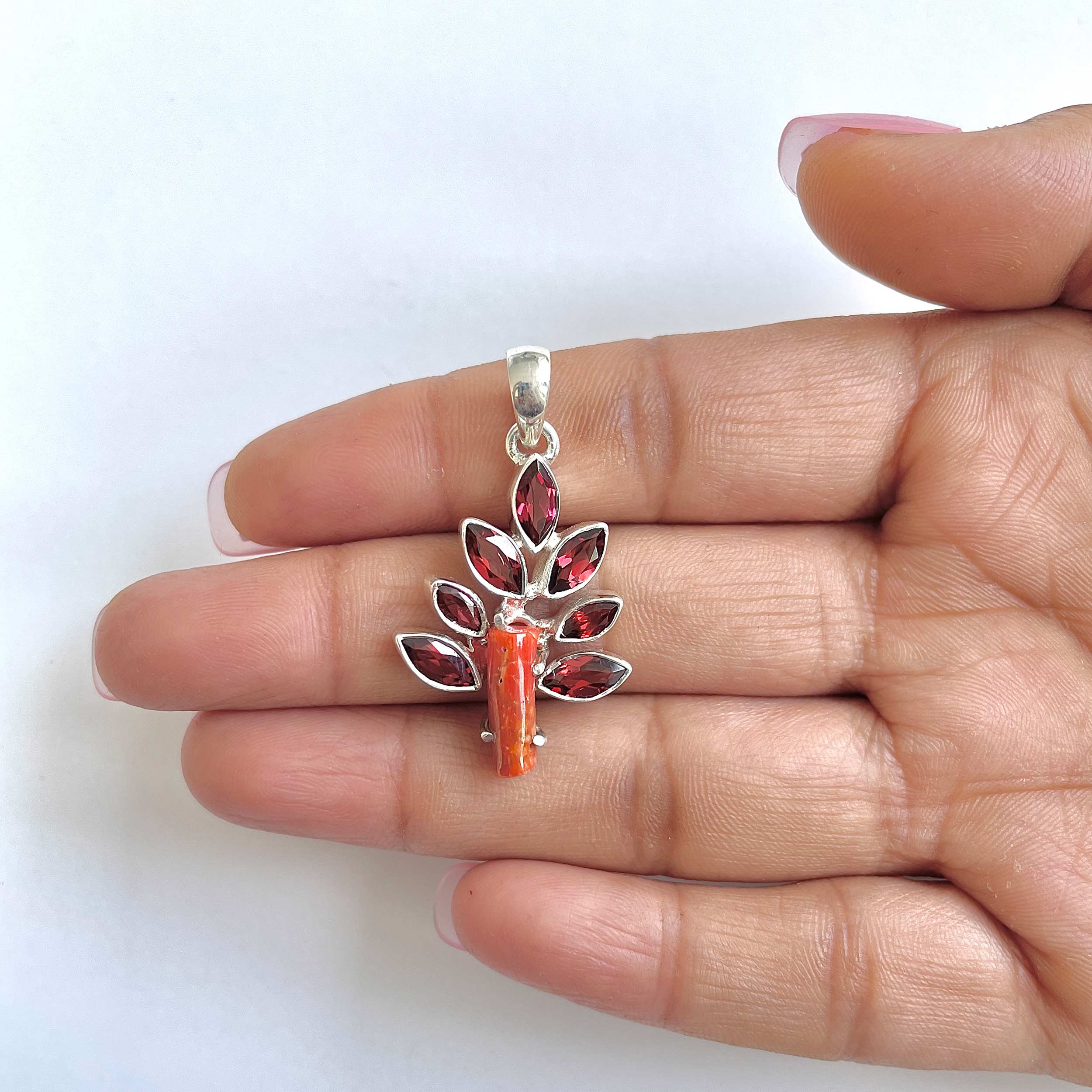 Red Coral Pendant-(COR-1-6)