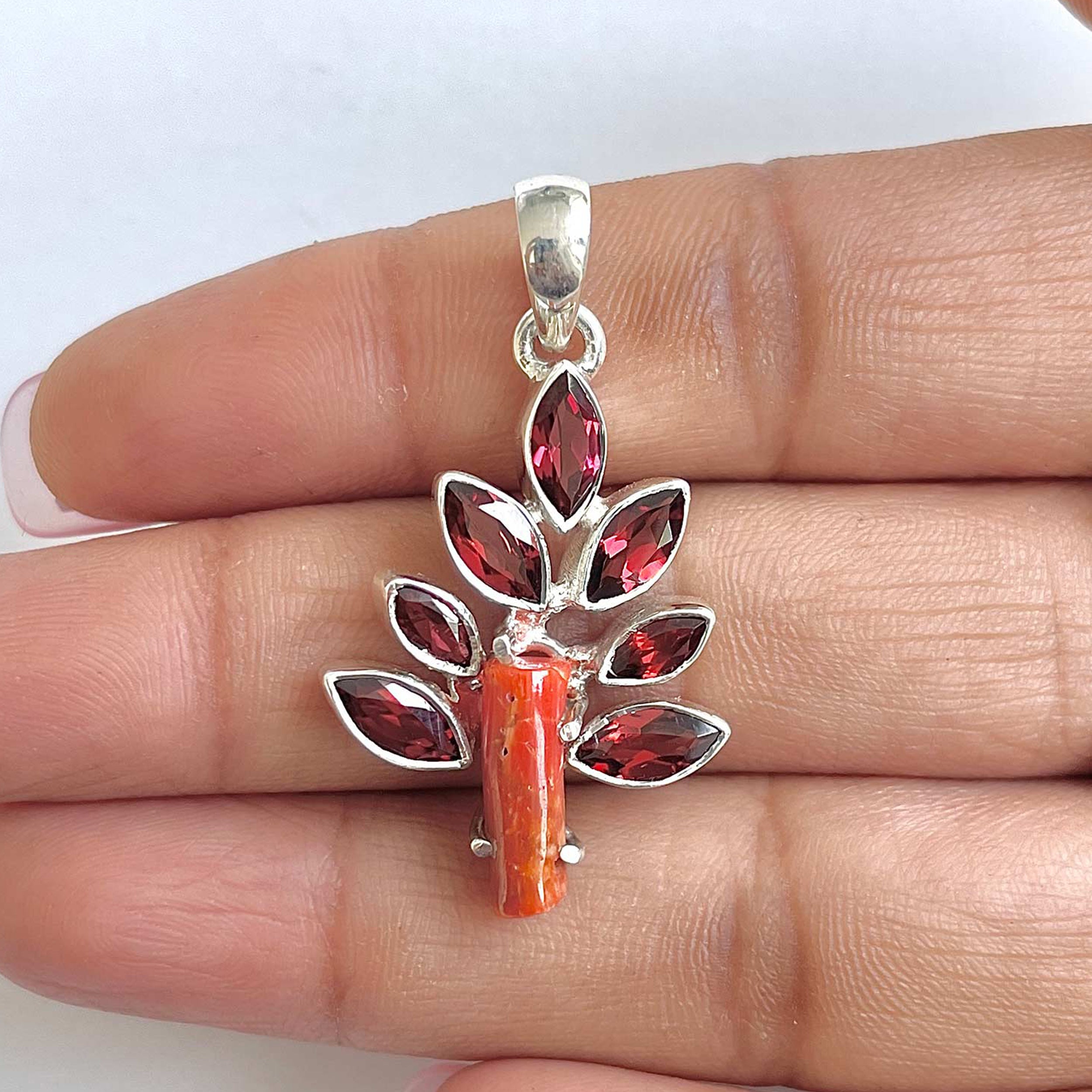 Red Coral Pendant-(COR-1-6)