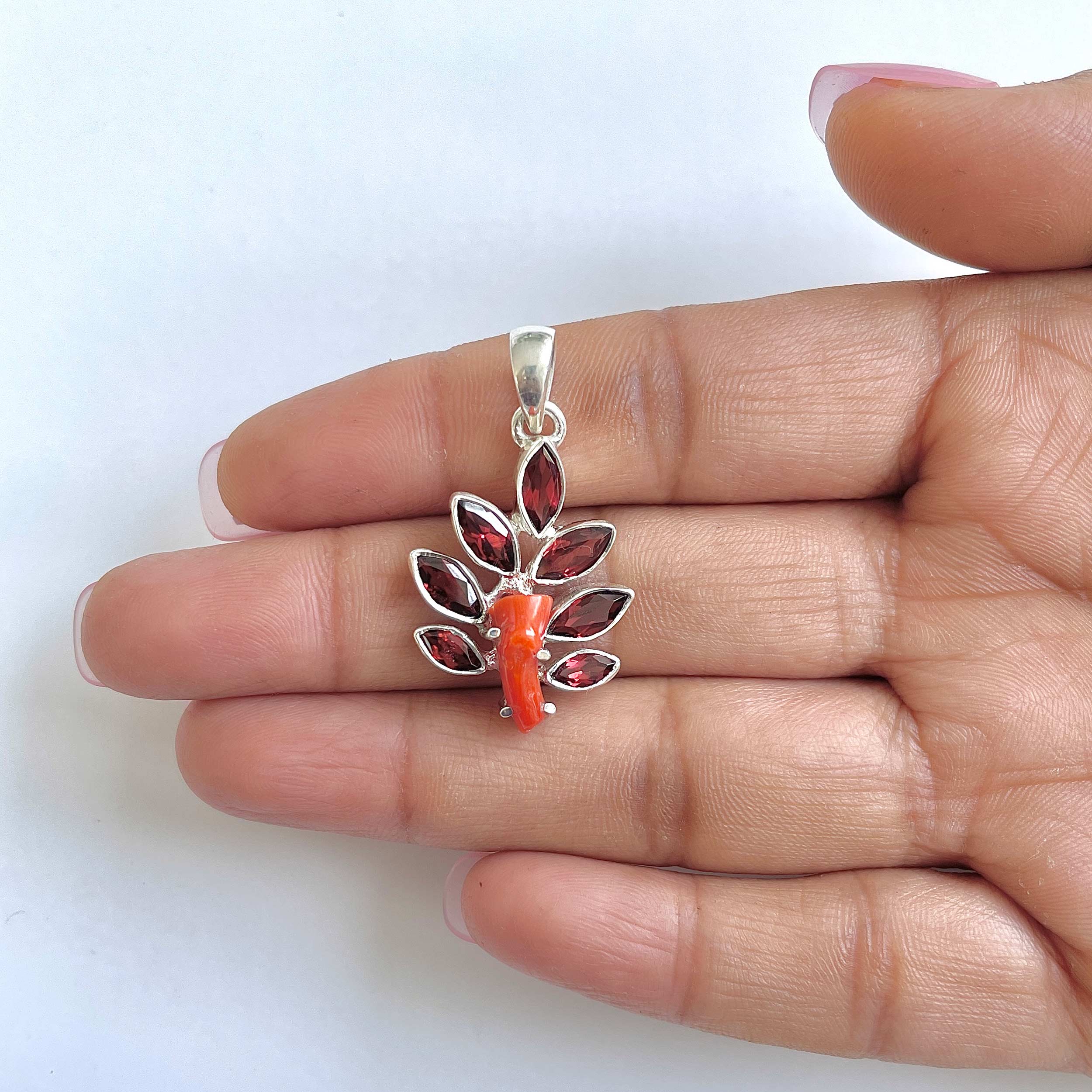 Red Coral Pendant-(COR-1-8)