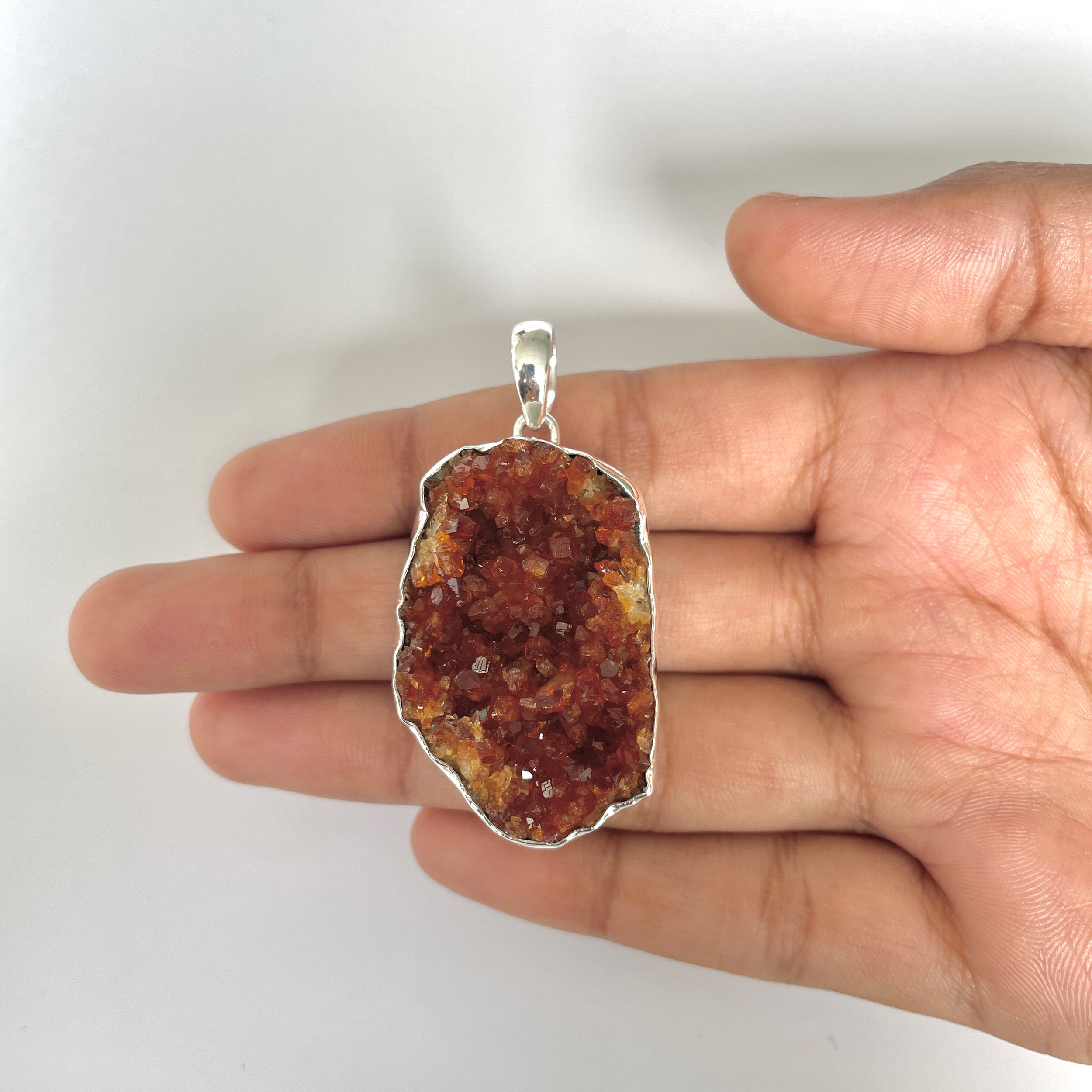 Citrine Druzy Pendant-(CTD-1-16)