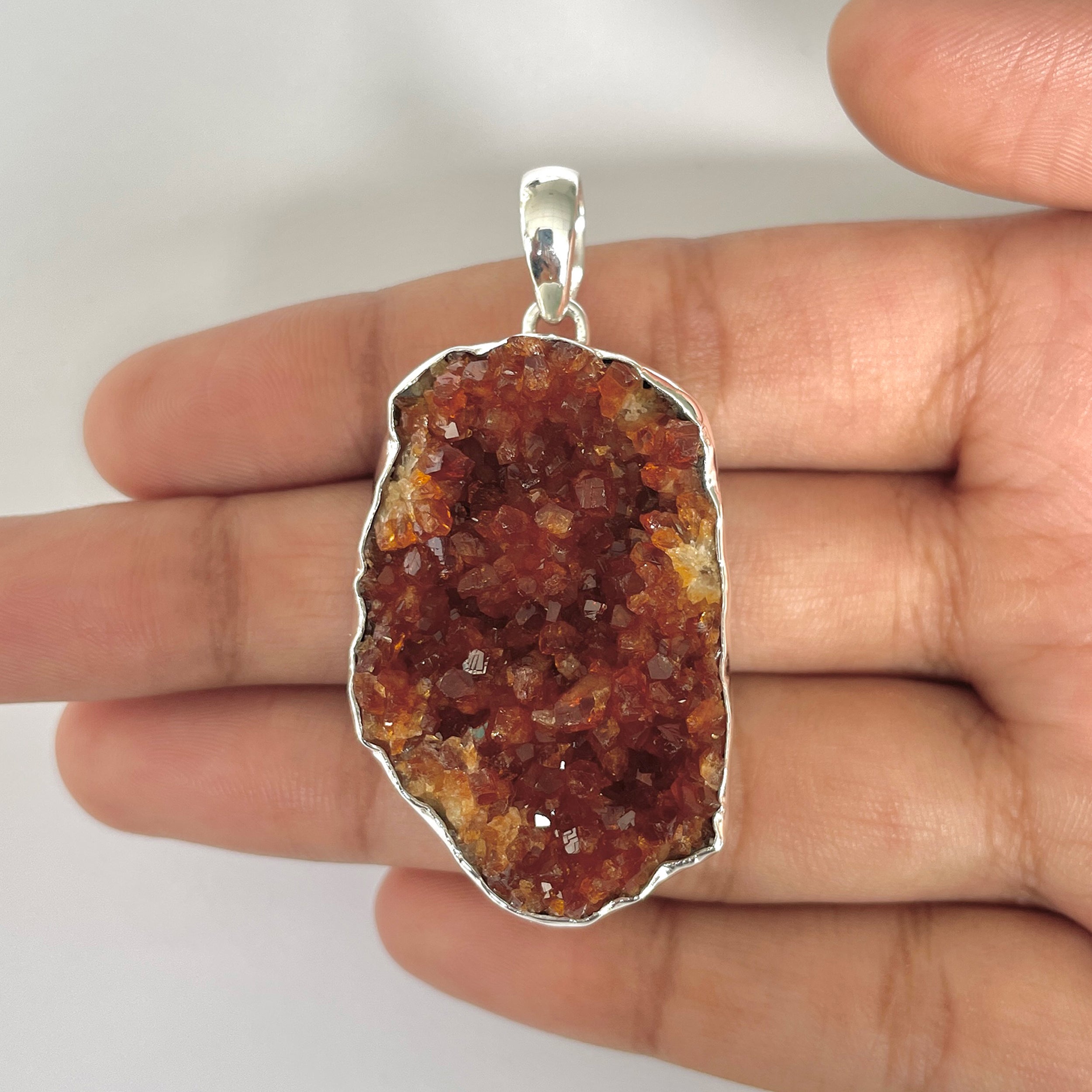 Citrine Druzy Pendant-(CTD-1-16)