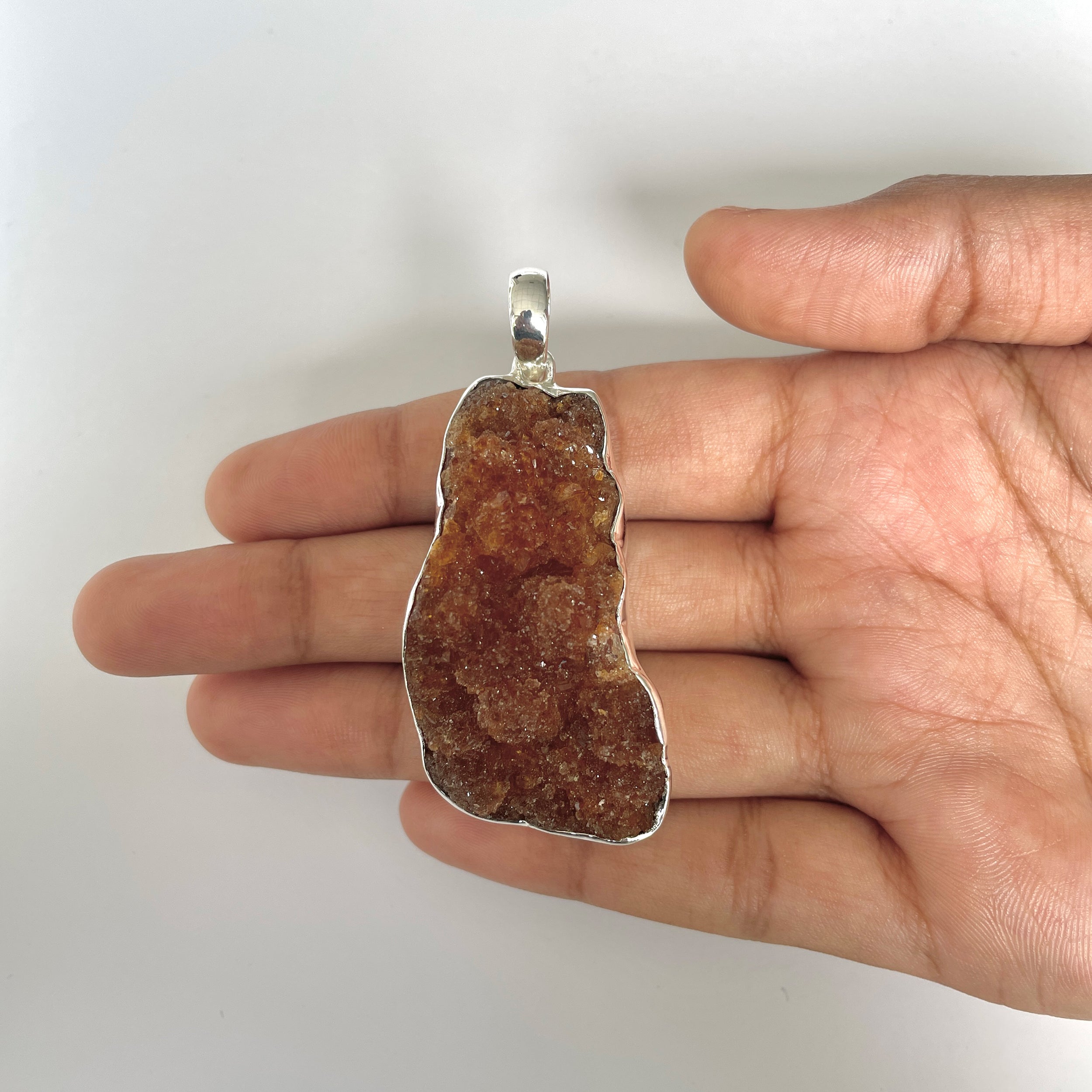 Citrine Druzy Pendant-(CTD-1-17)