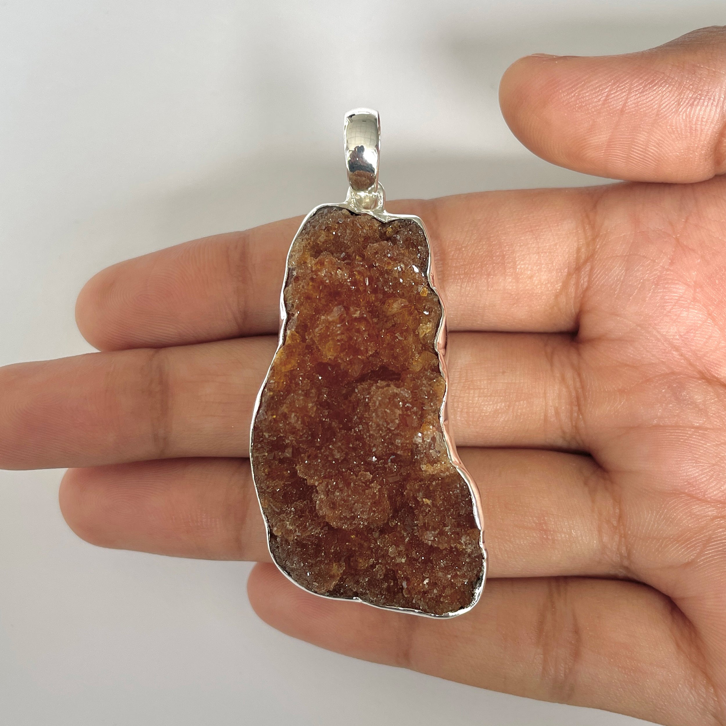 Citrine Druzy Pendant-(CTD-1-17)