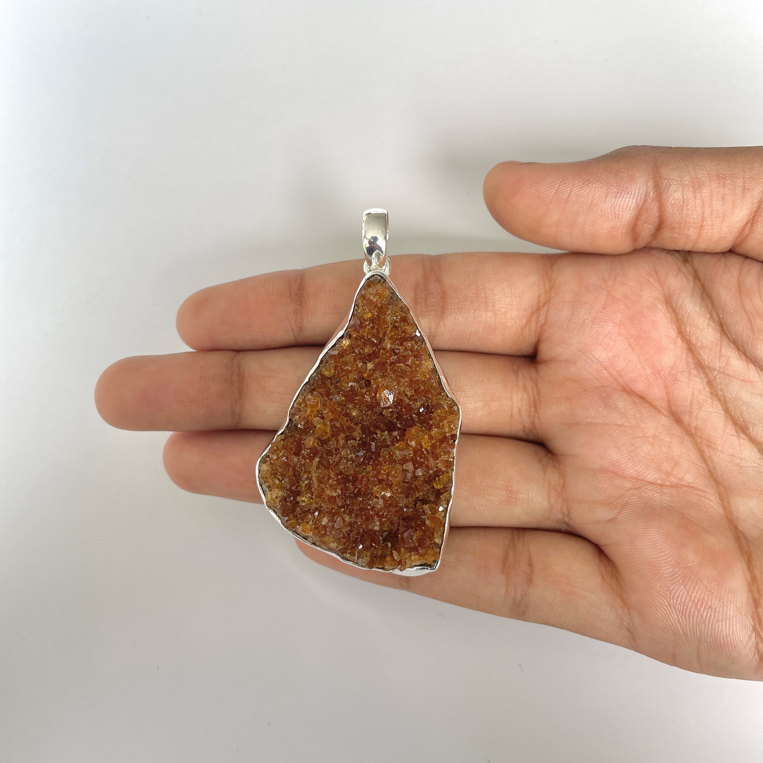 Citrine Druzy Pendant-(CTD-1-20)