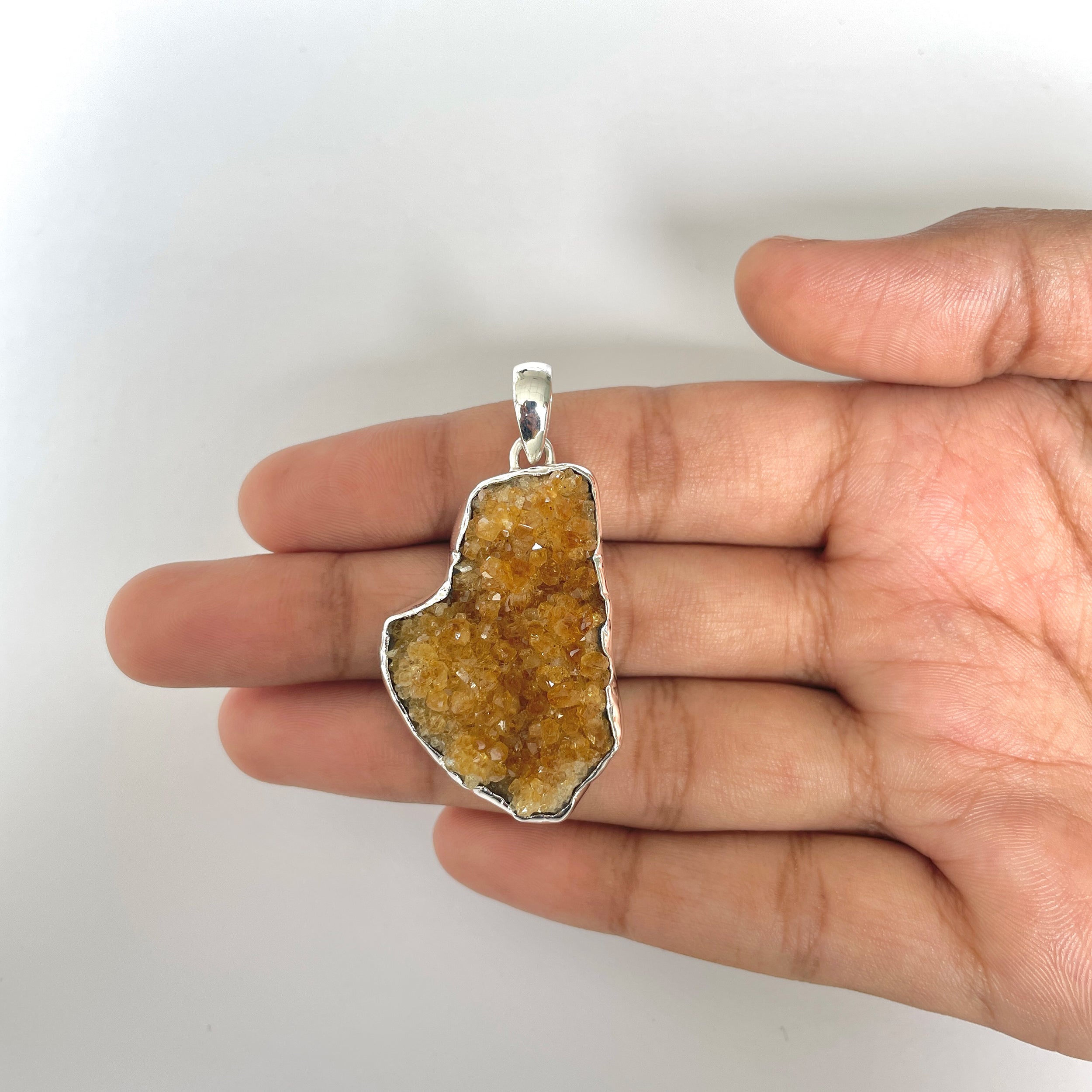 Citrine Druzy Pendant-(CTD-1-24)
