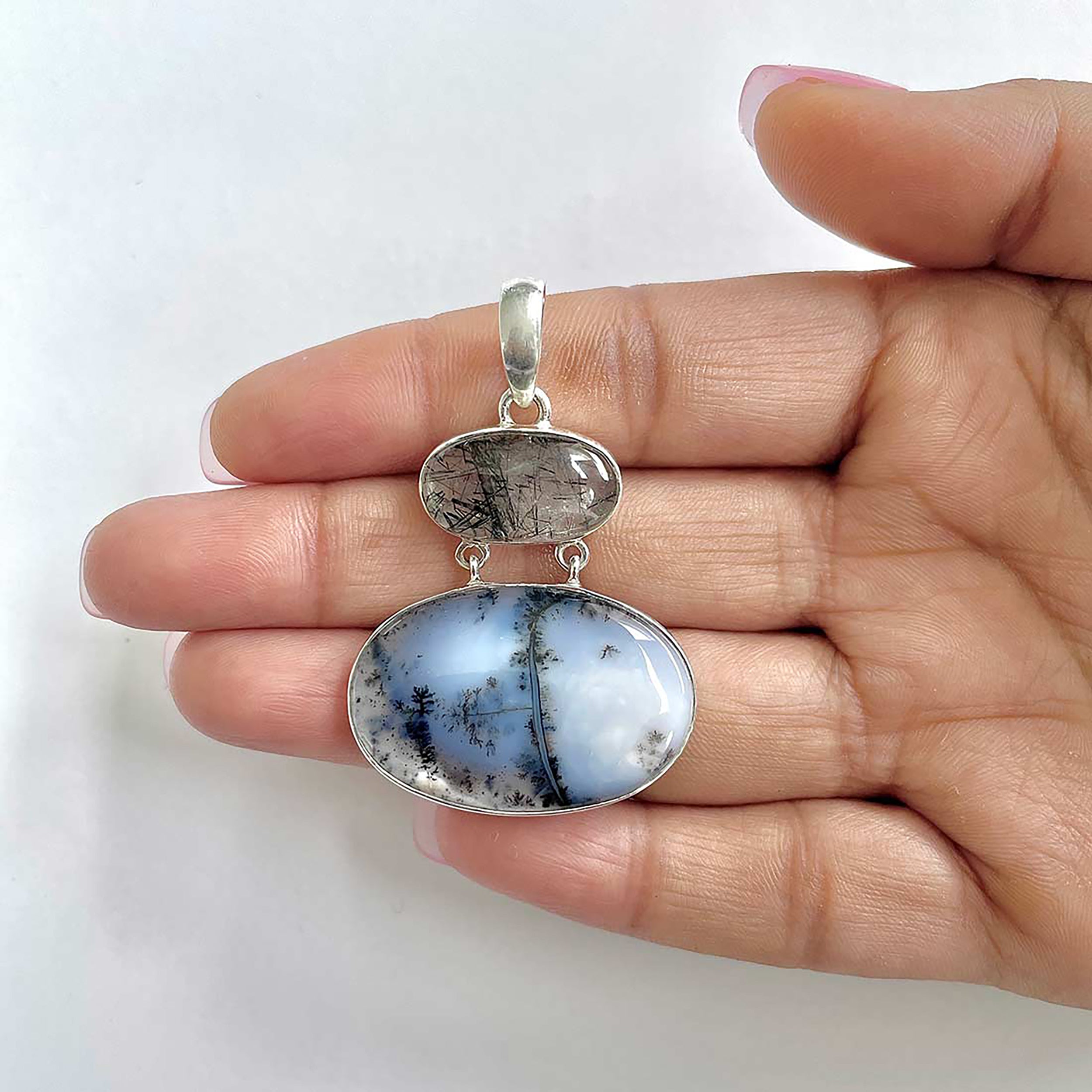 Dendritic Agate Pendant-(DDA-1-30)