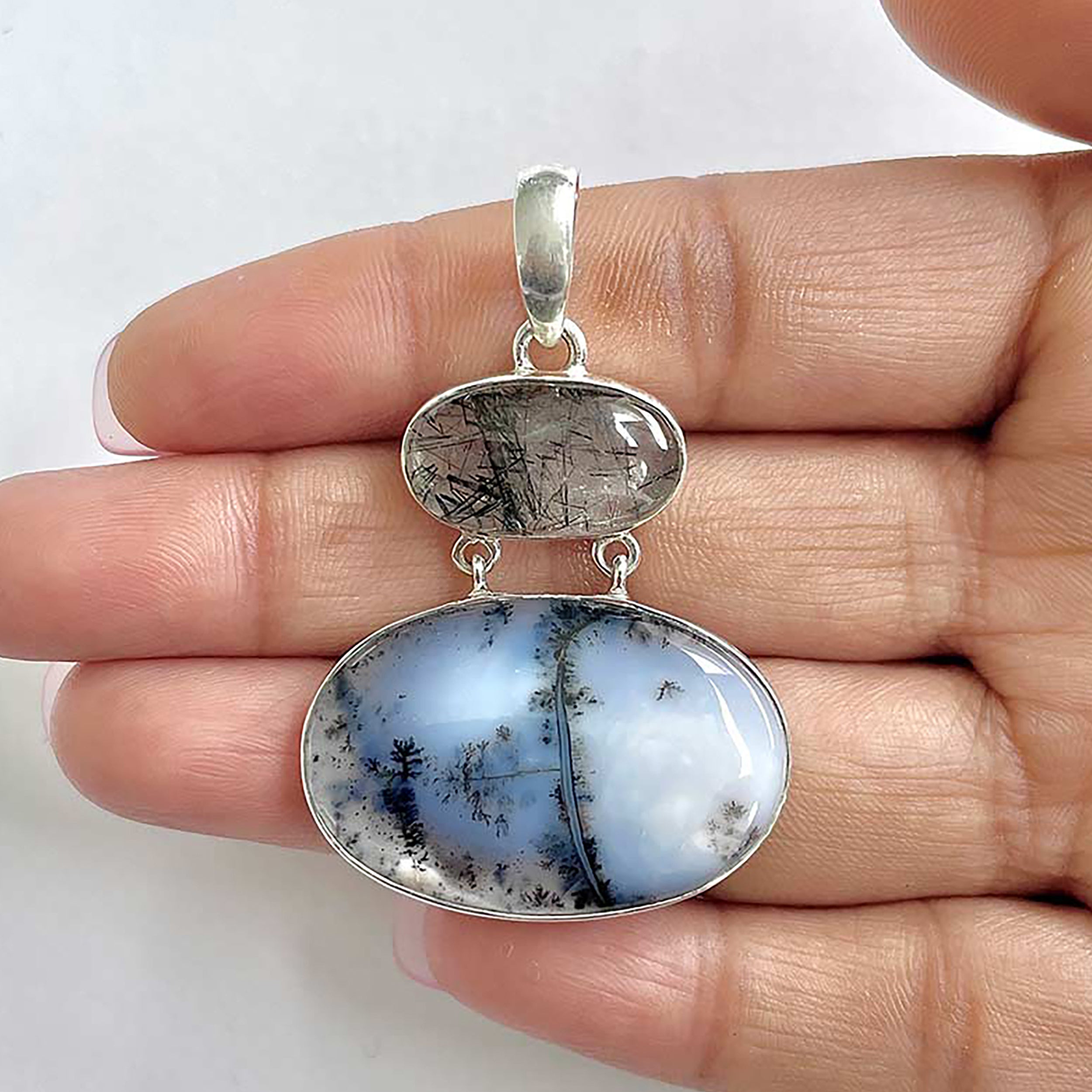 Dendritic Agate Pendant-(DDA-1-30)
