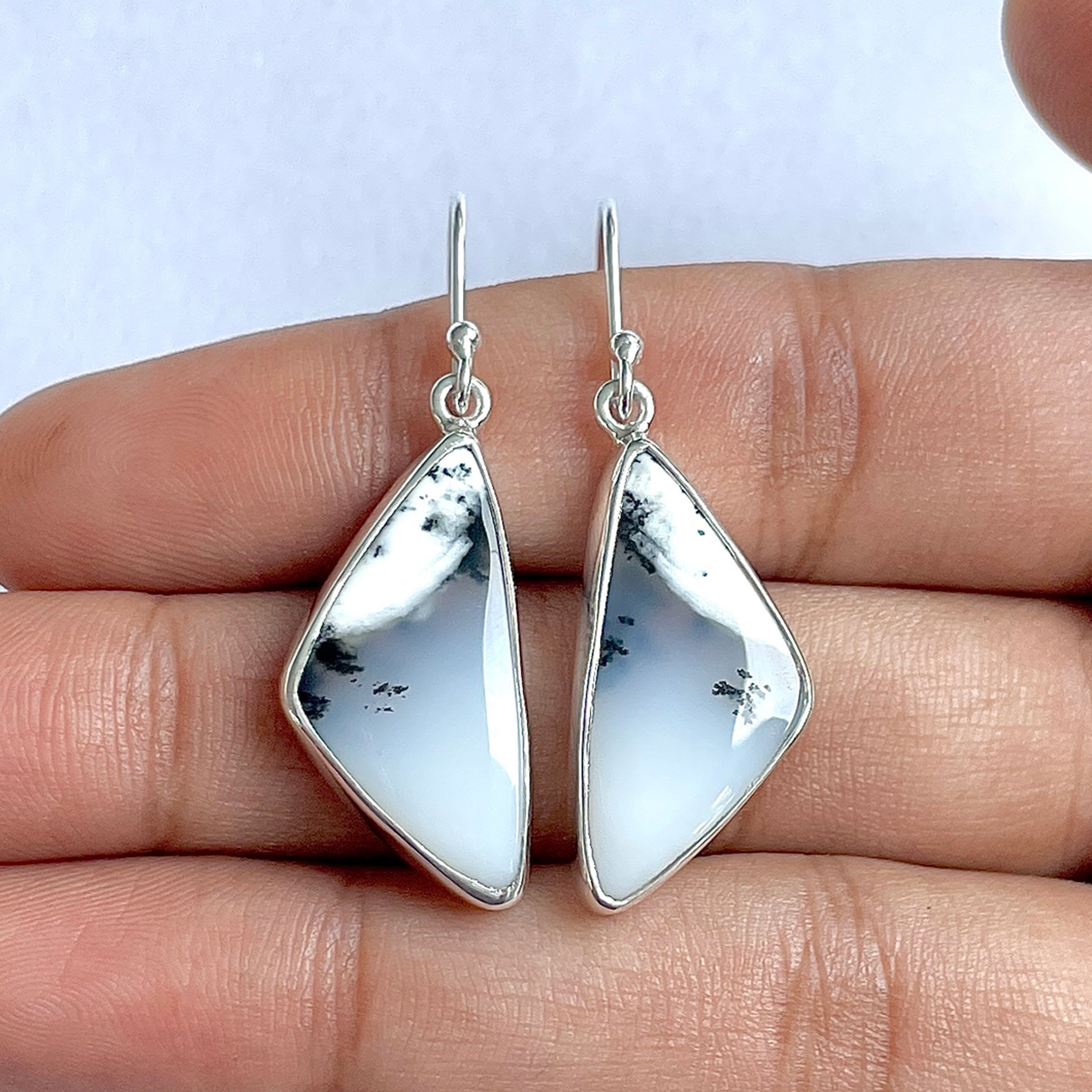 Dendritic Agate Earring-(DDA-3-14)