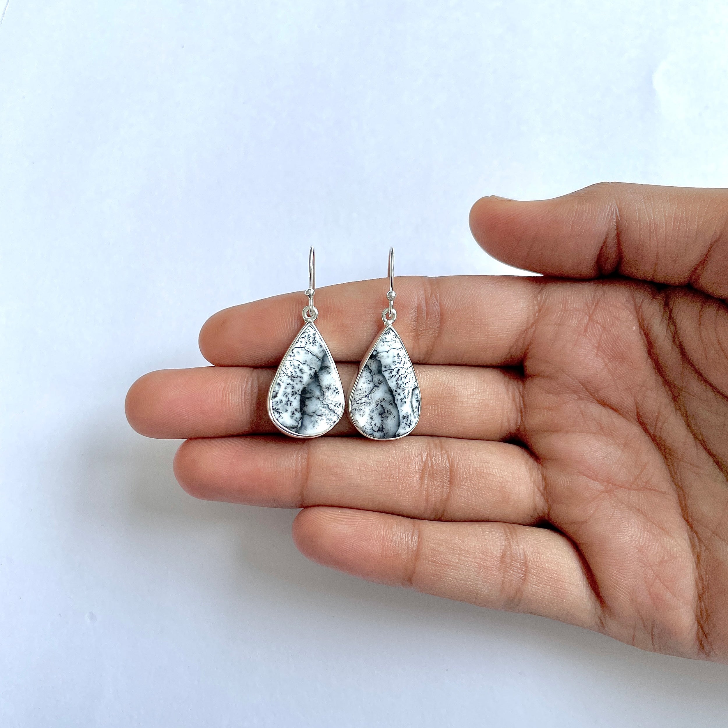 Dendritic Agate Earring-(DDA-3-18)