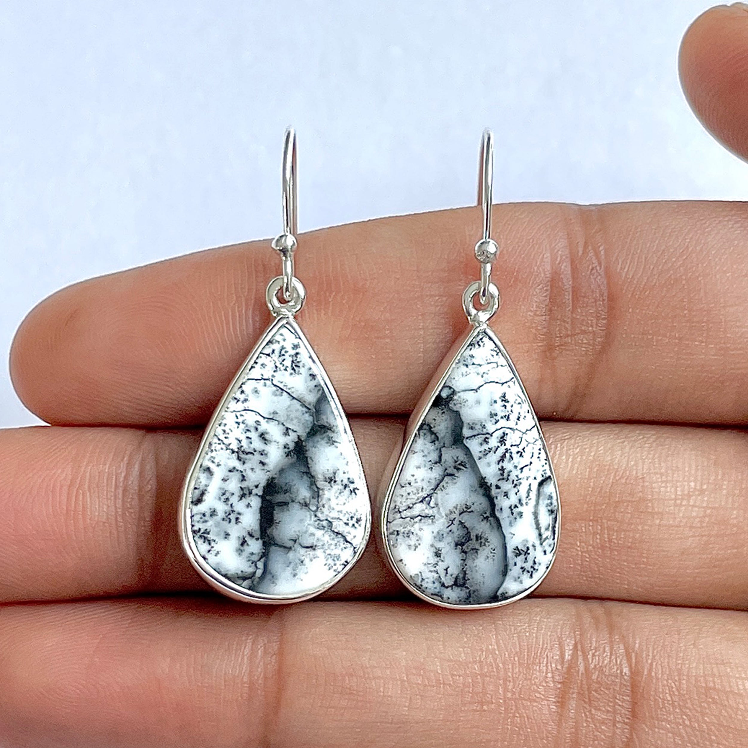 Dendritic Agate Earring-(DDA-3-18)