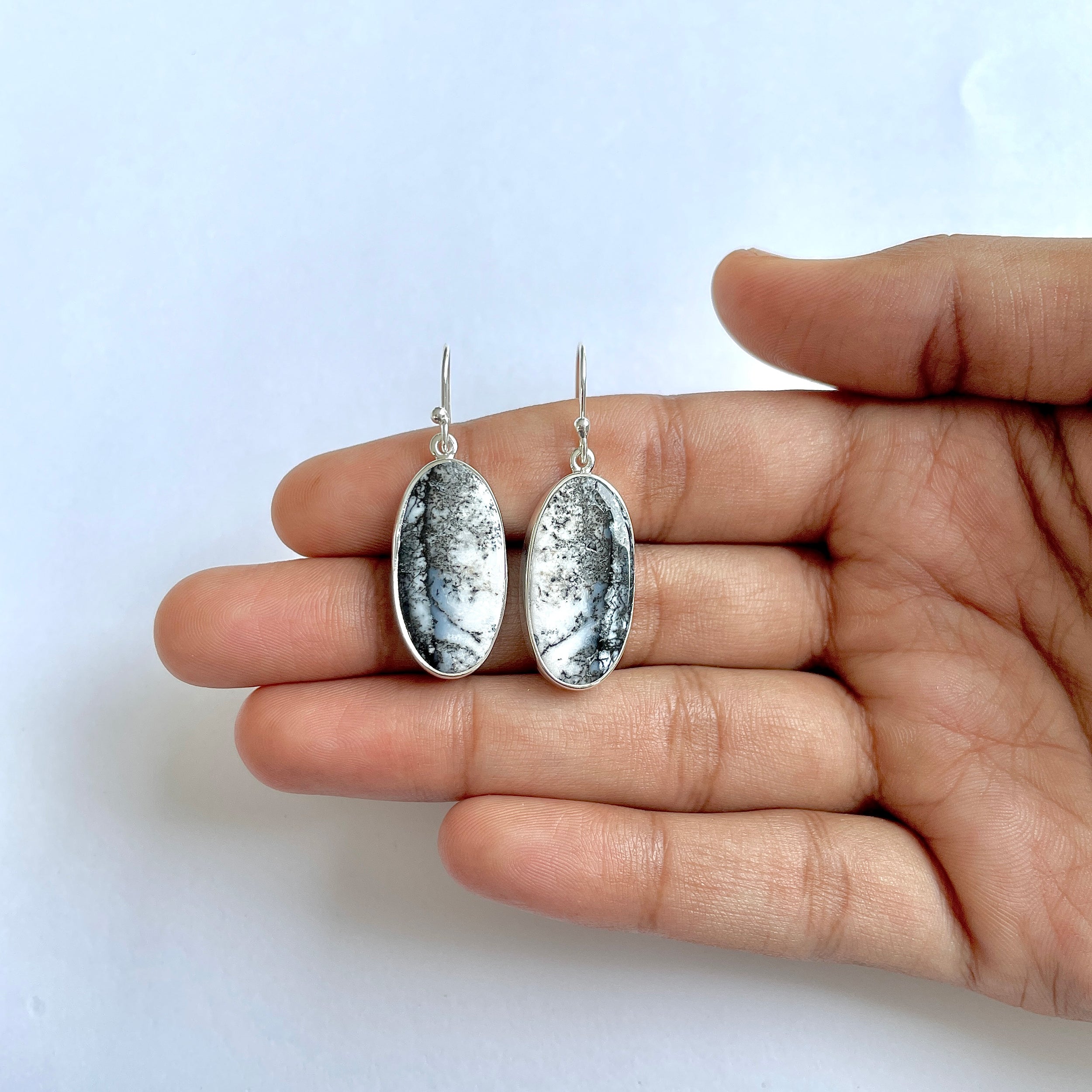 Dendritic Agate Earring-(DDA-3-19)