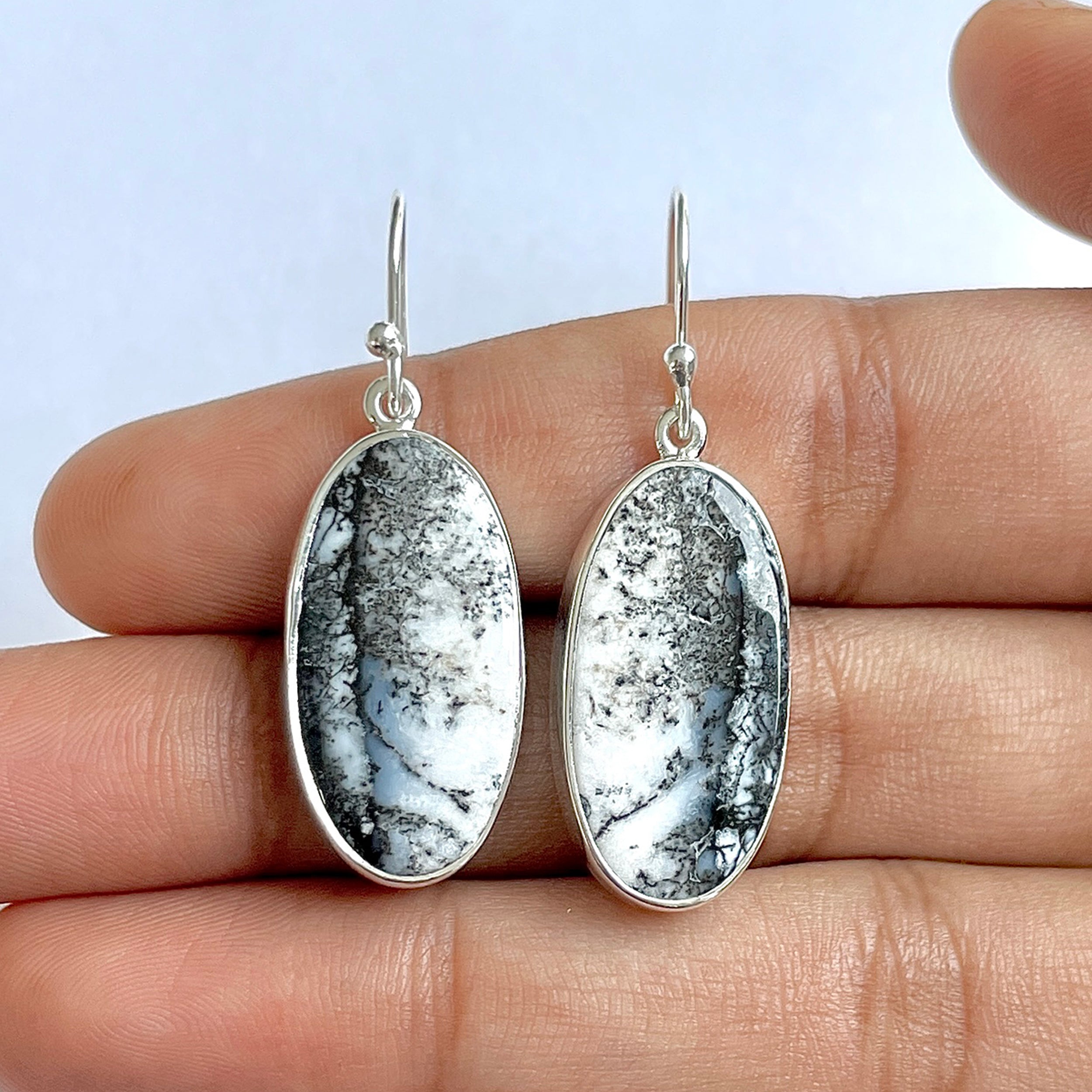 Dendritic Agate Earring-(DDA-3-19)