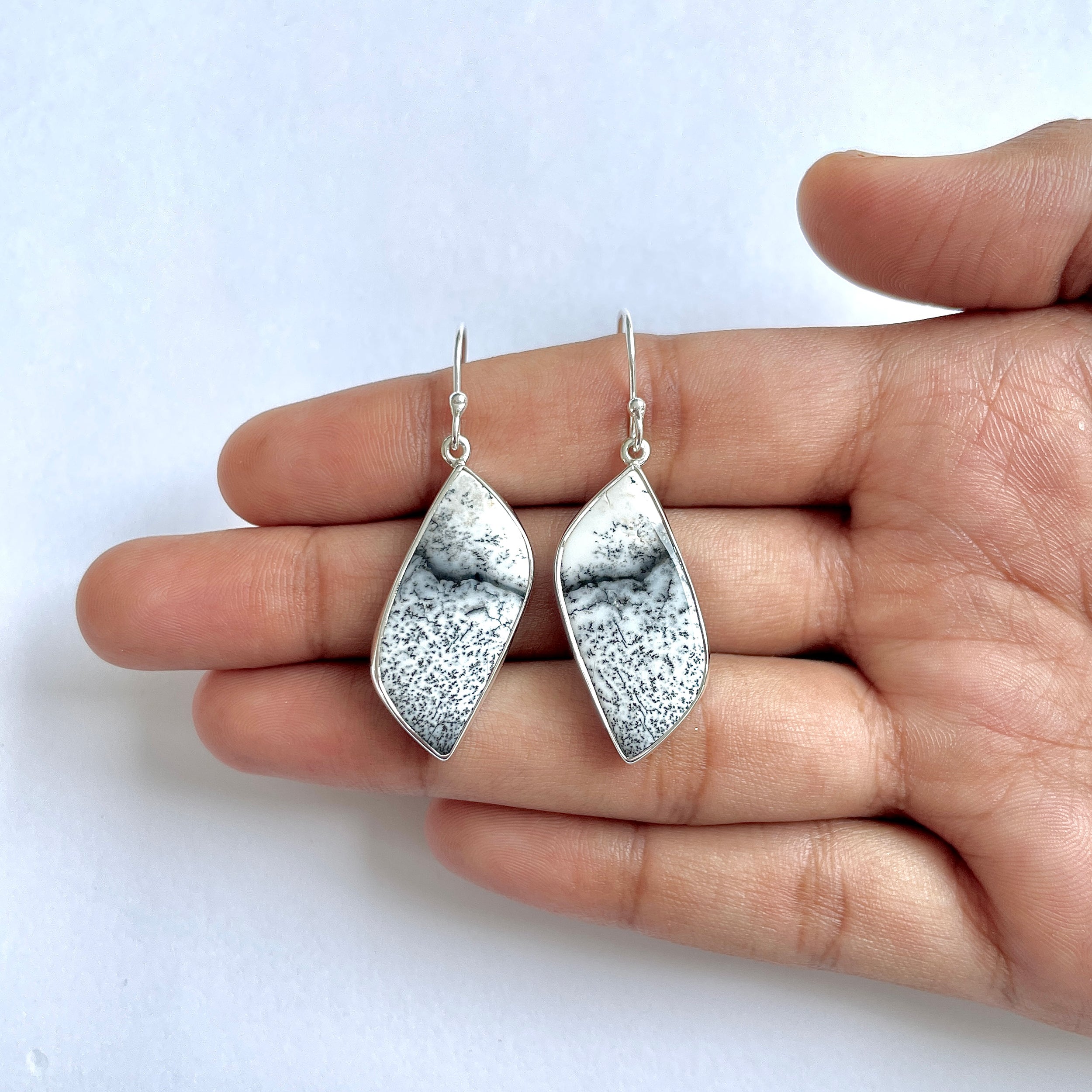 Dendritic Agate Earring-(DDA-3-2)