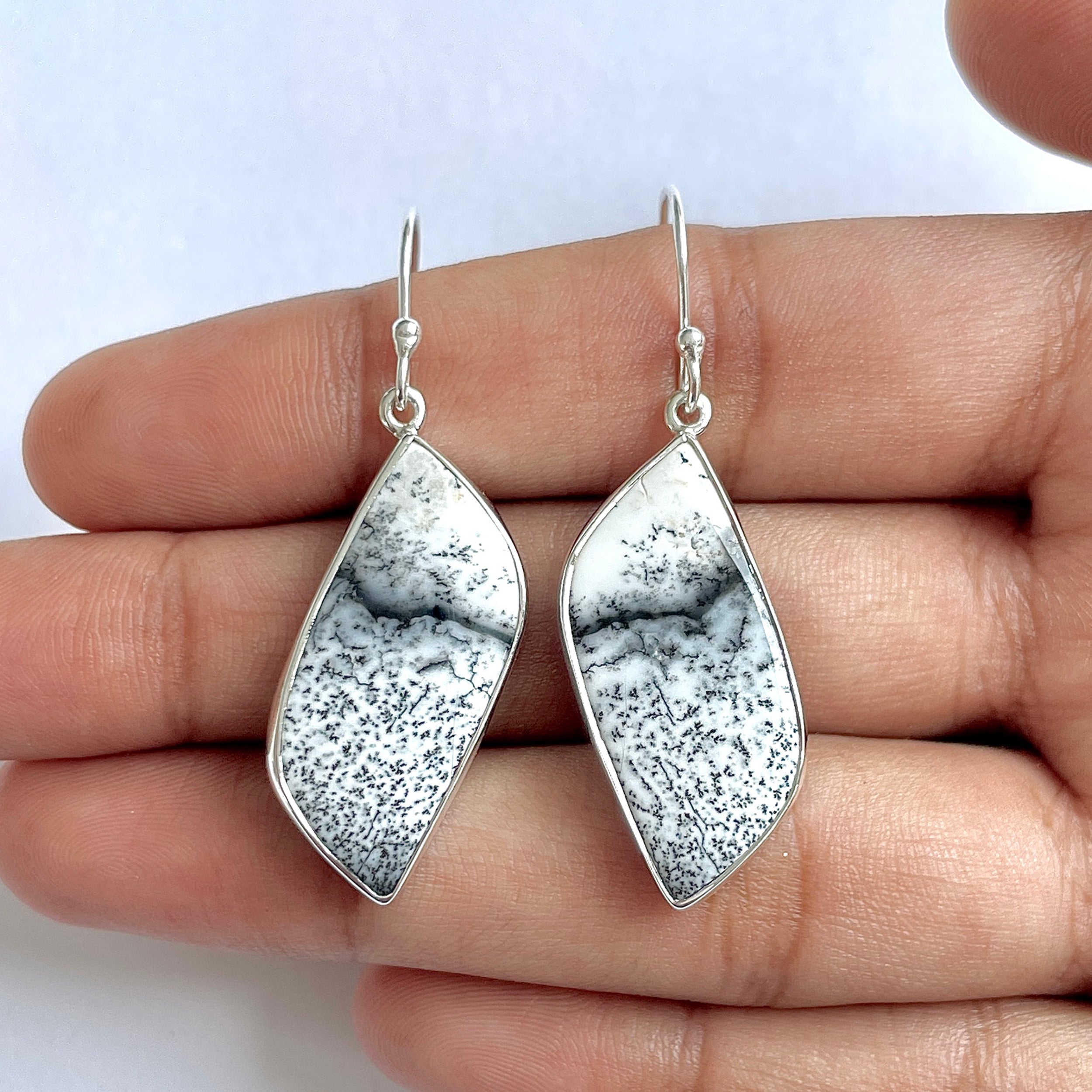 Dendritic Agate Earring-(DDA-3-2)