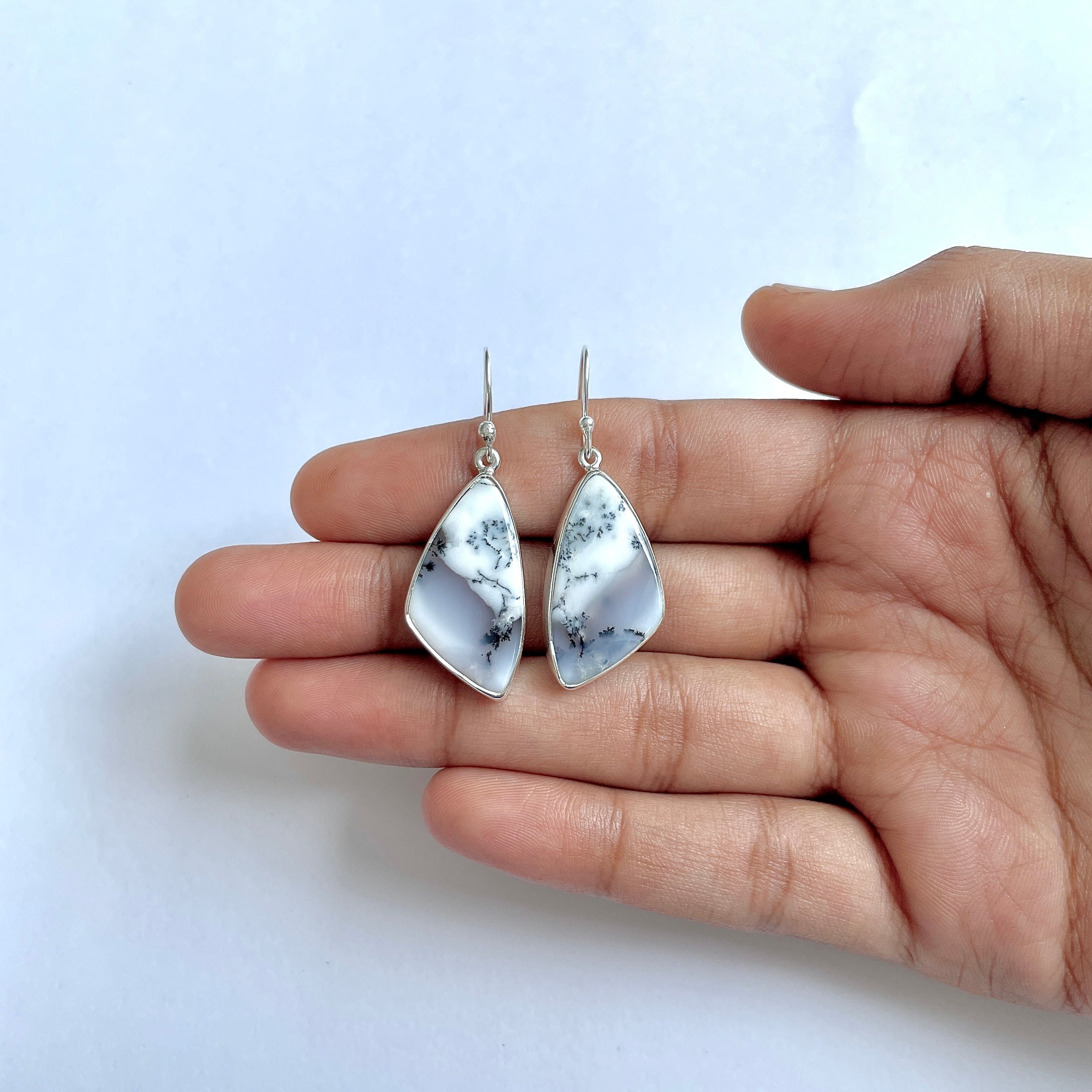 Dendritic Agate Earring-(DDA-3-25)