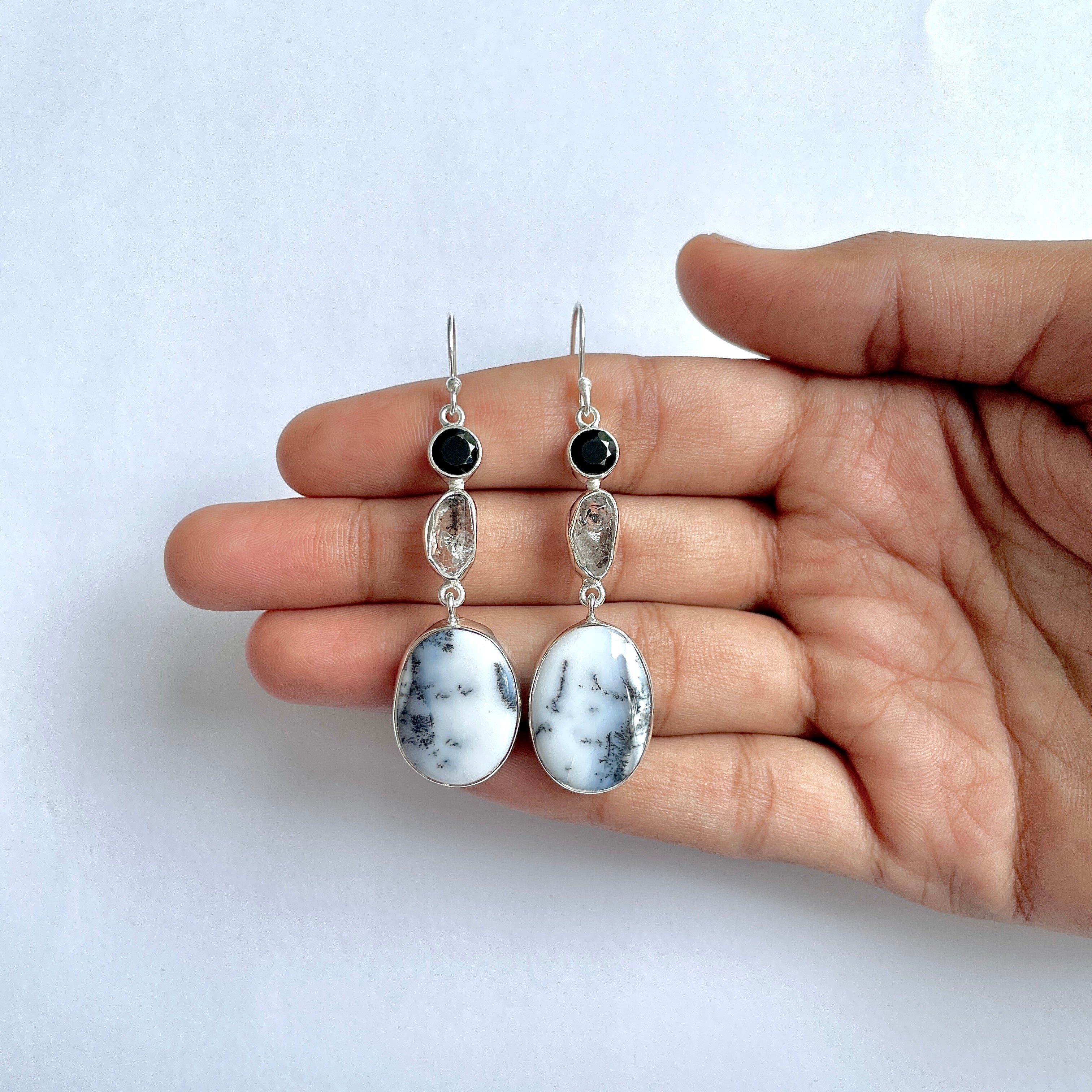 Dendritic Agate Earring-(DDA-3-32)