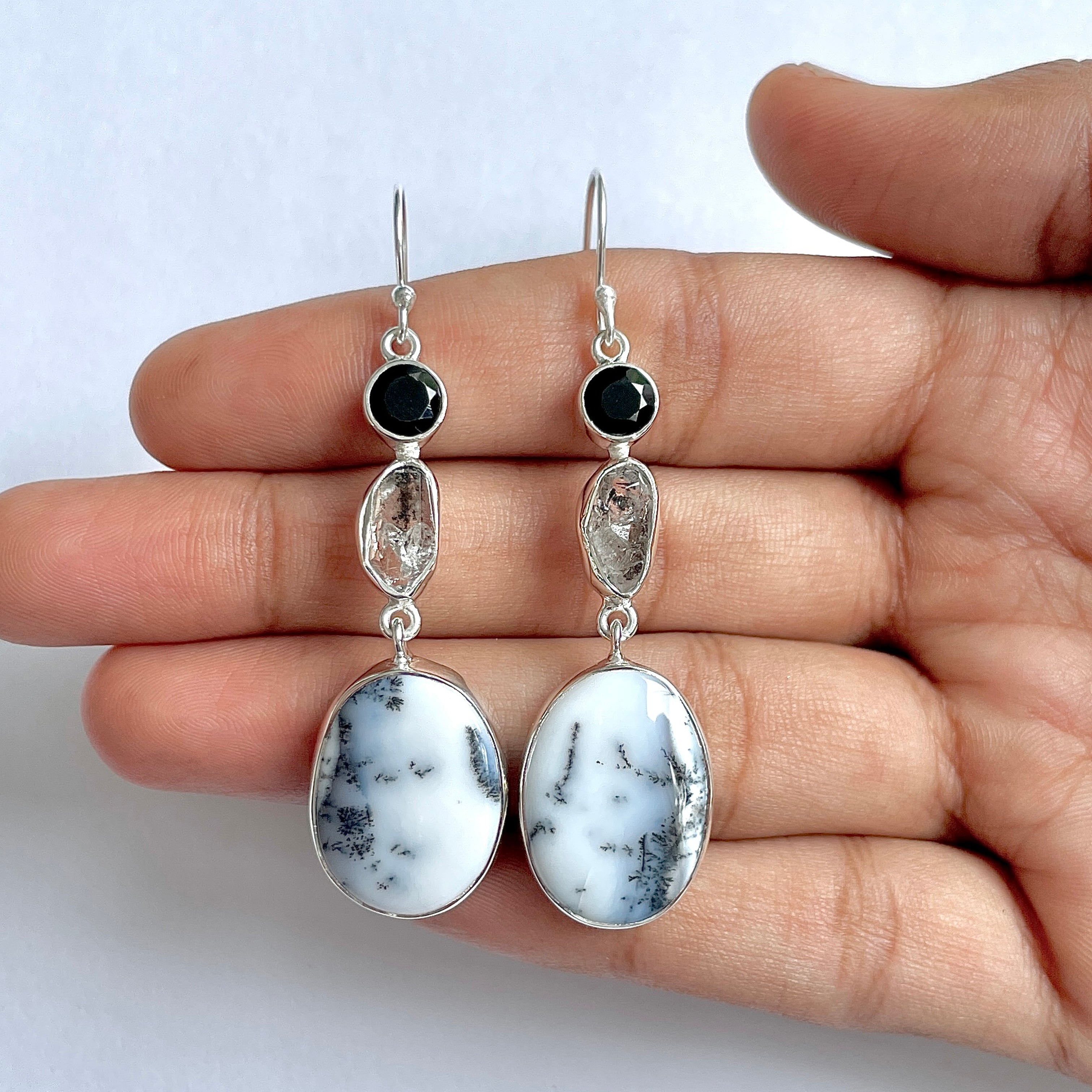 Dendritic Agate Earring-(DDA-3-32)