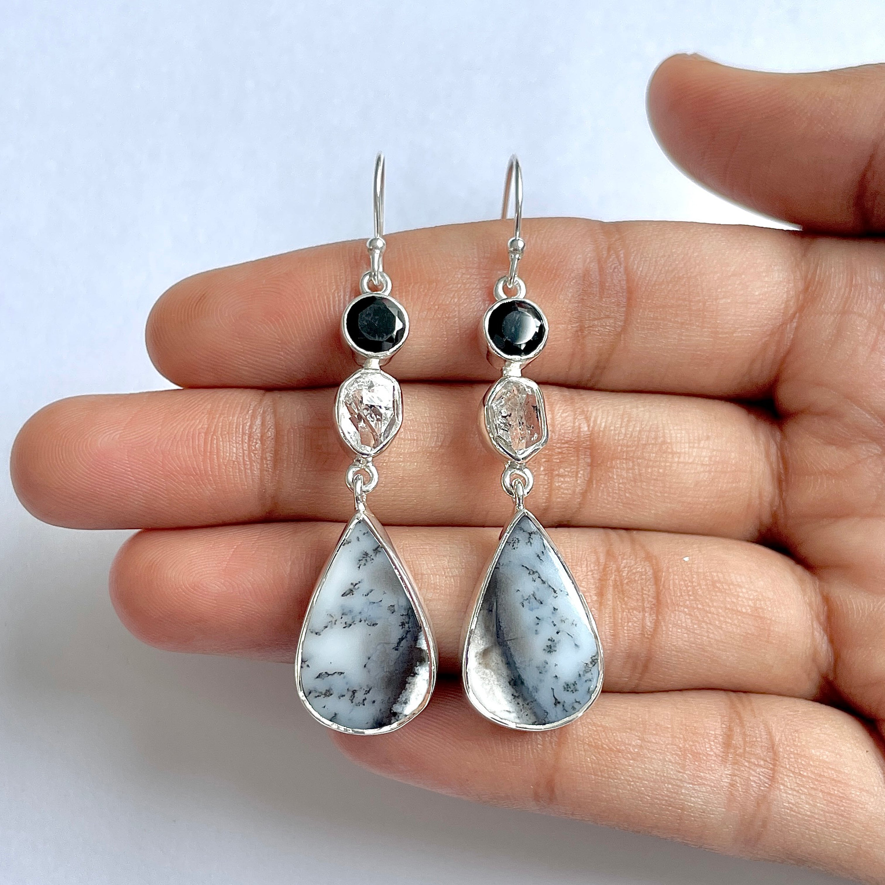 Dendritic Agate Earring-(DDA-3-37)