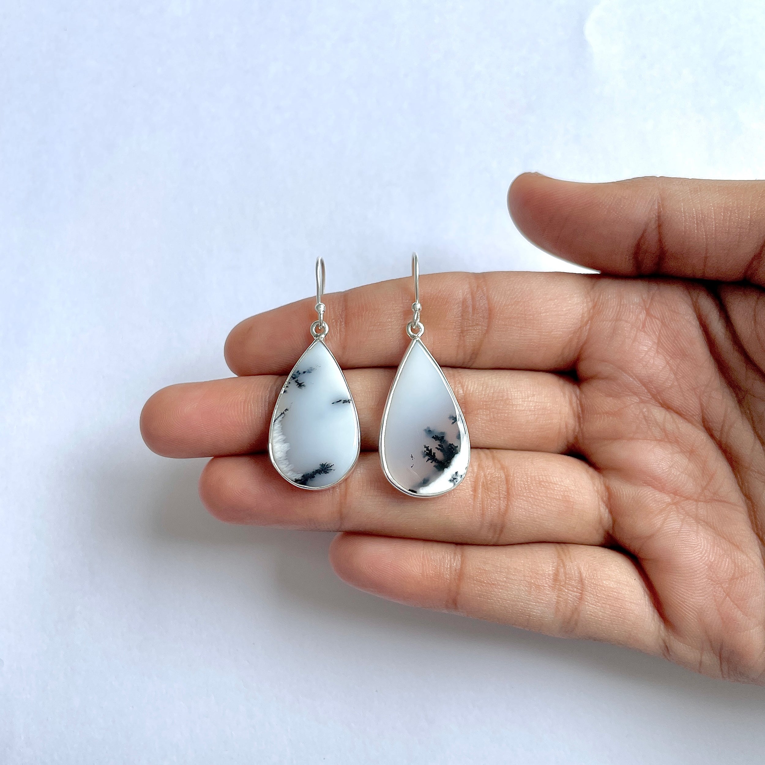 Dendritic Agate Earring-(DDA-3-40)