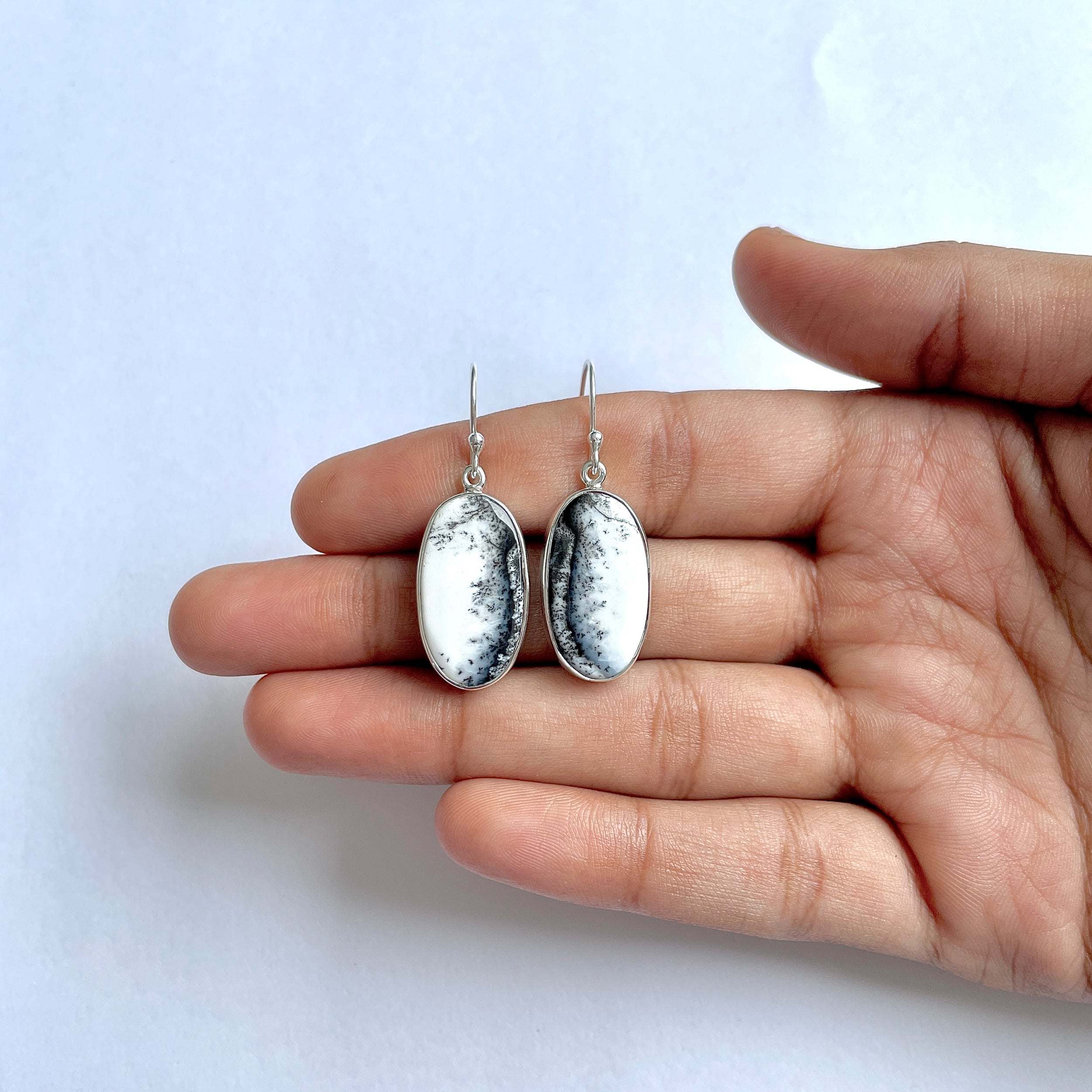 Dendritic Agate Earring-(DDA-3-43)