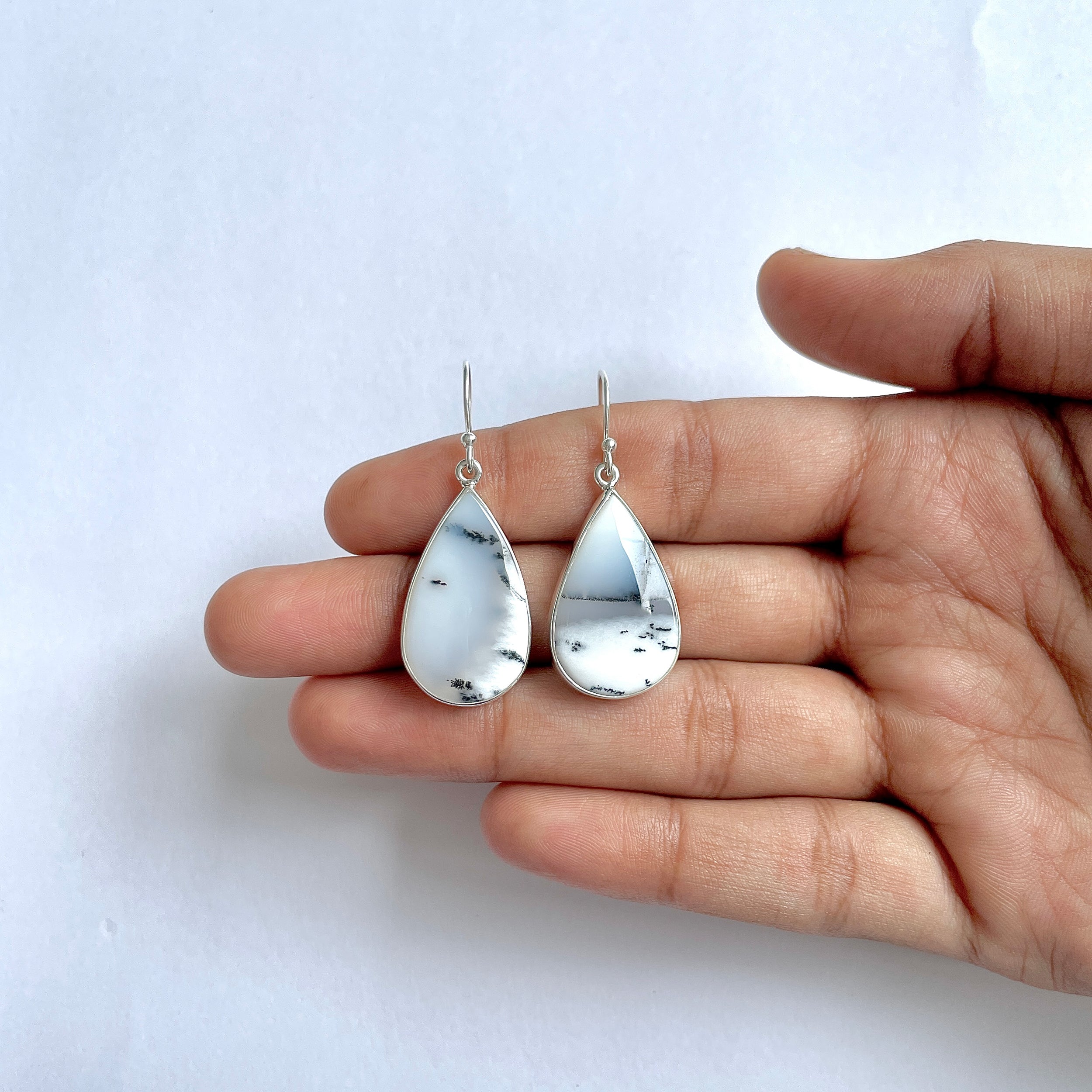 Dendritic Agate Earring-(DDA-3-45)