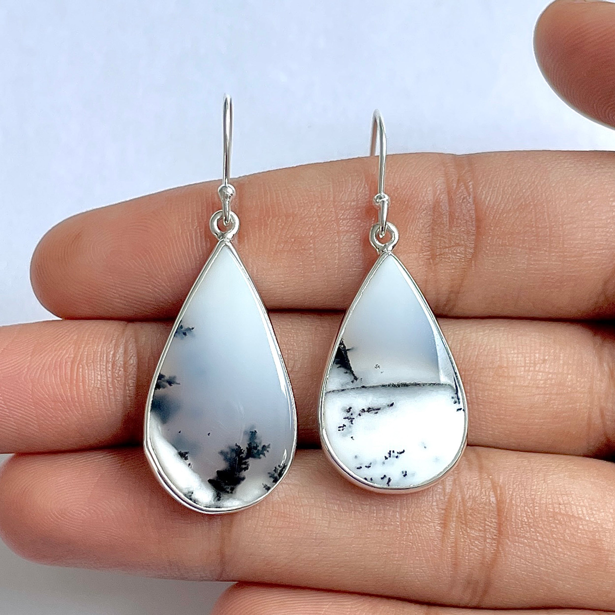 Dendritic Agate Earring-(DDA-3-46)
